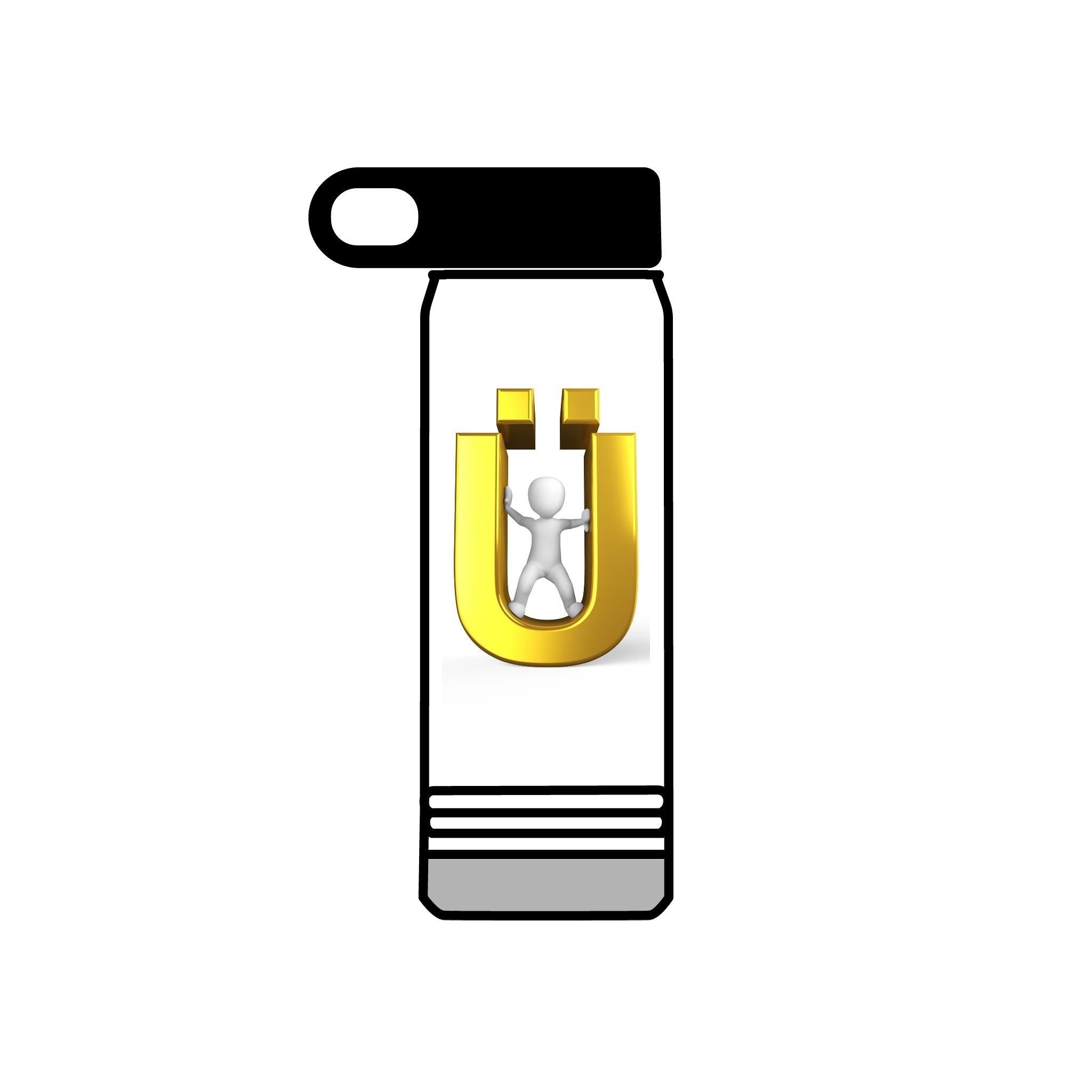 Bouteille d'eau 3D Gold Ü avec figurine | 590 ml