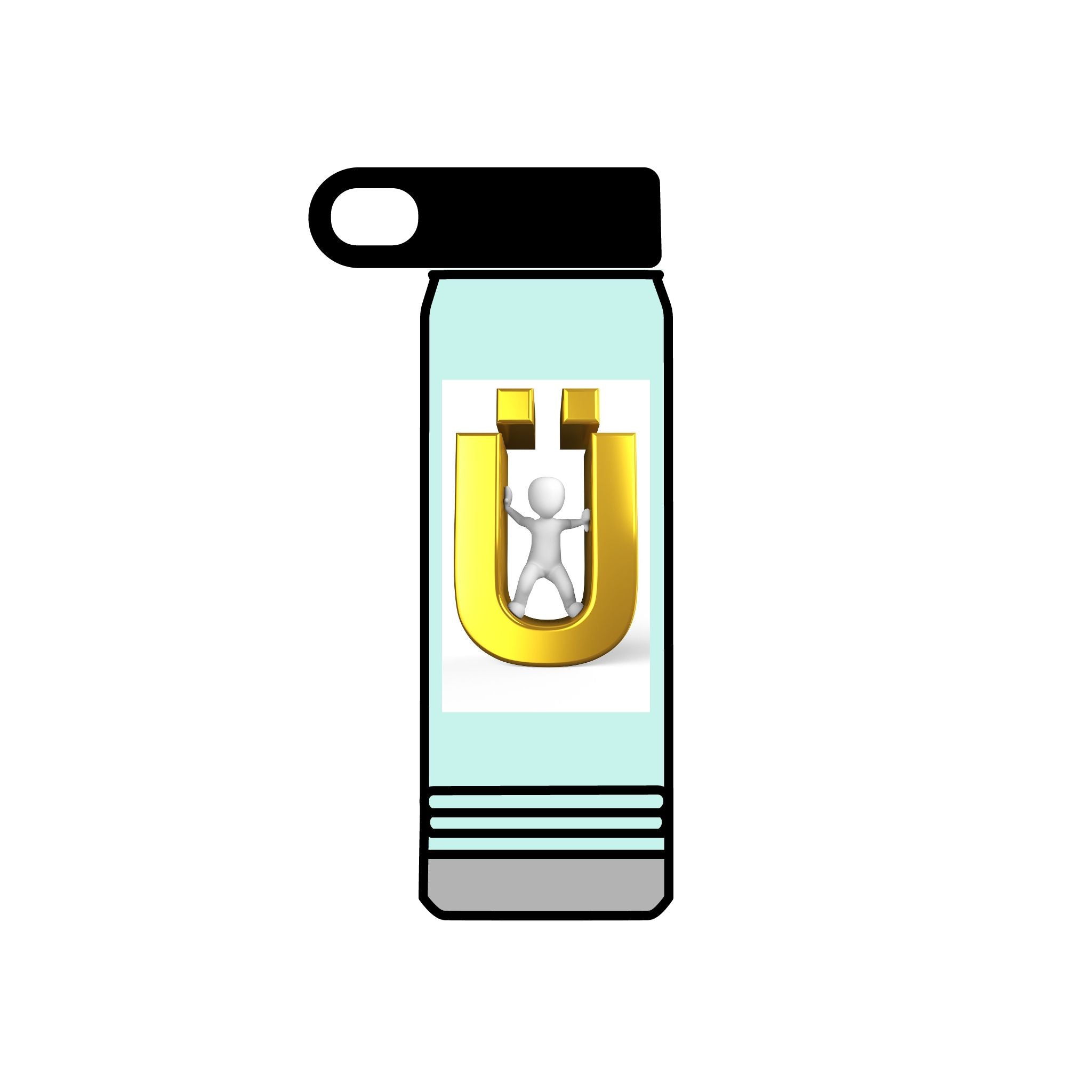Bouteille d'eau 3D Gold Ü avec figurine | 590 ml