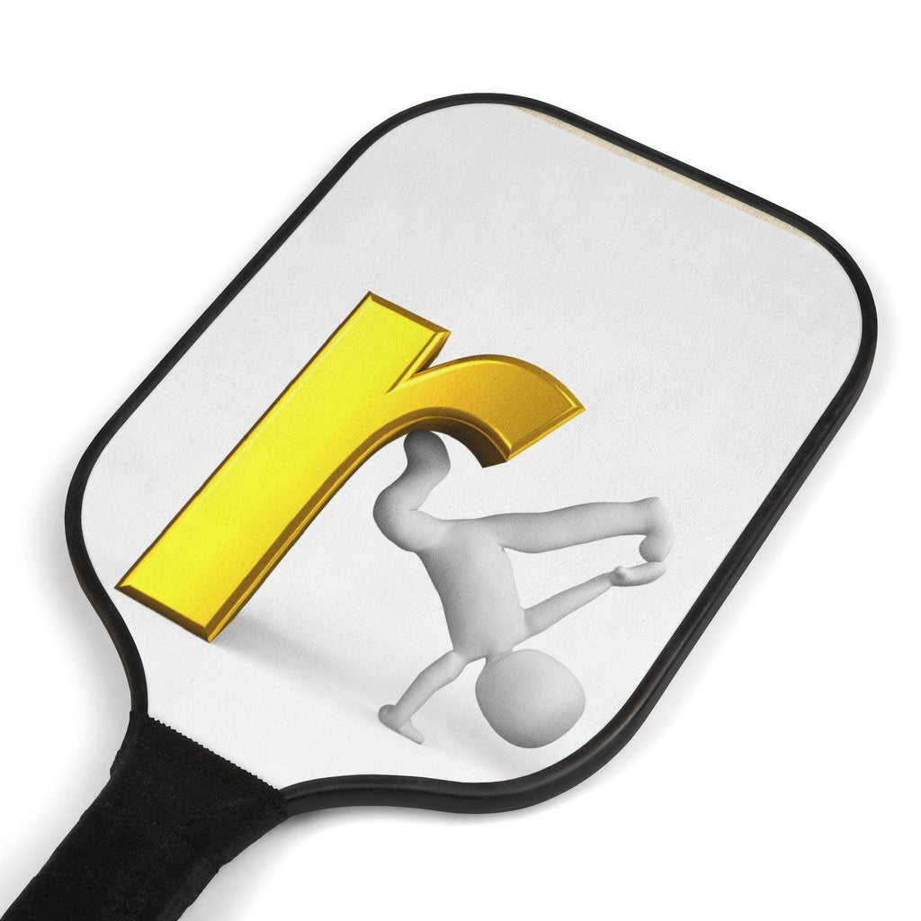 Yellow R Letter Figure Pickleball Paddle Set | Pickleball Kit with Balls