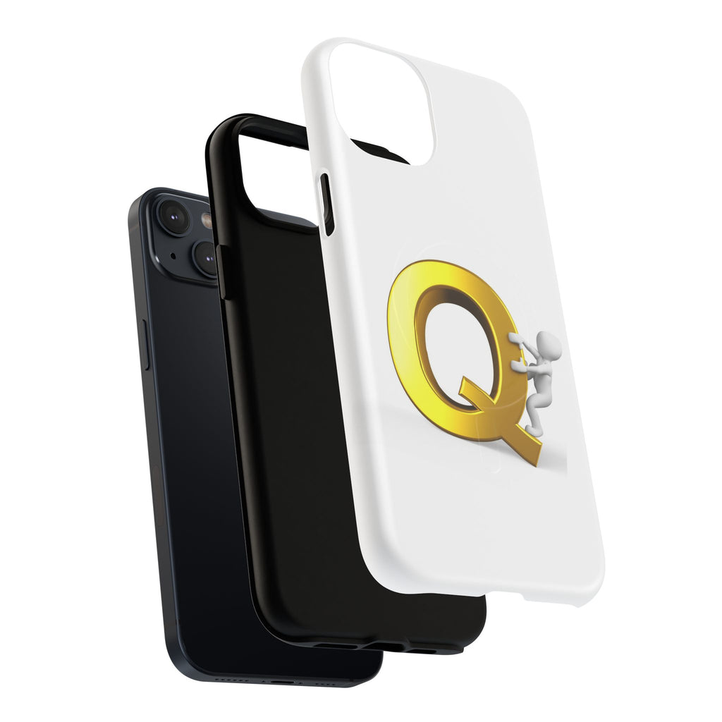 Gold Letter Q design phone case | Magnetic Tough Case
