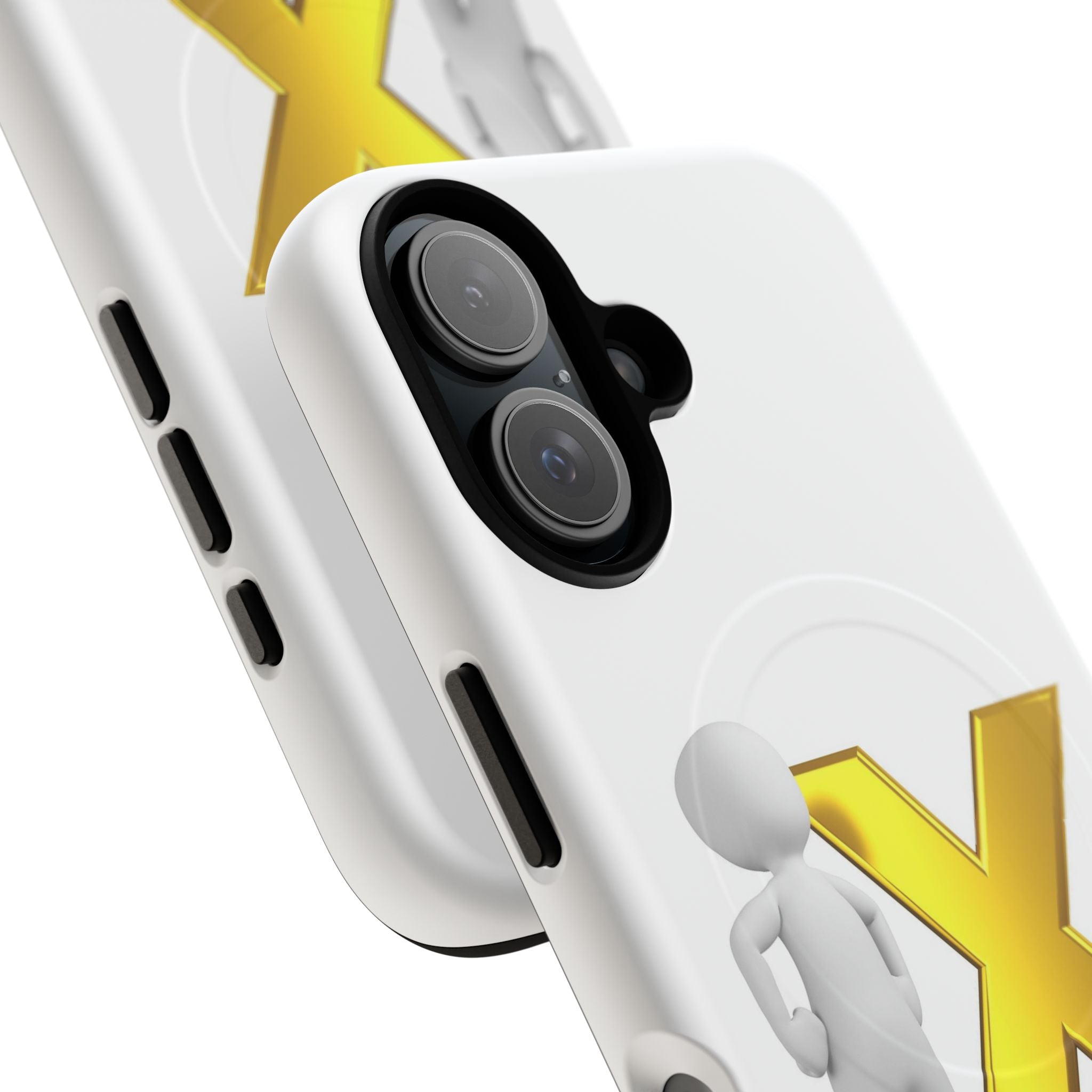 Gold X with 3D Figure iPhone Case | Tough Magnetic Case