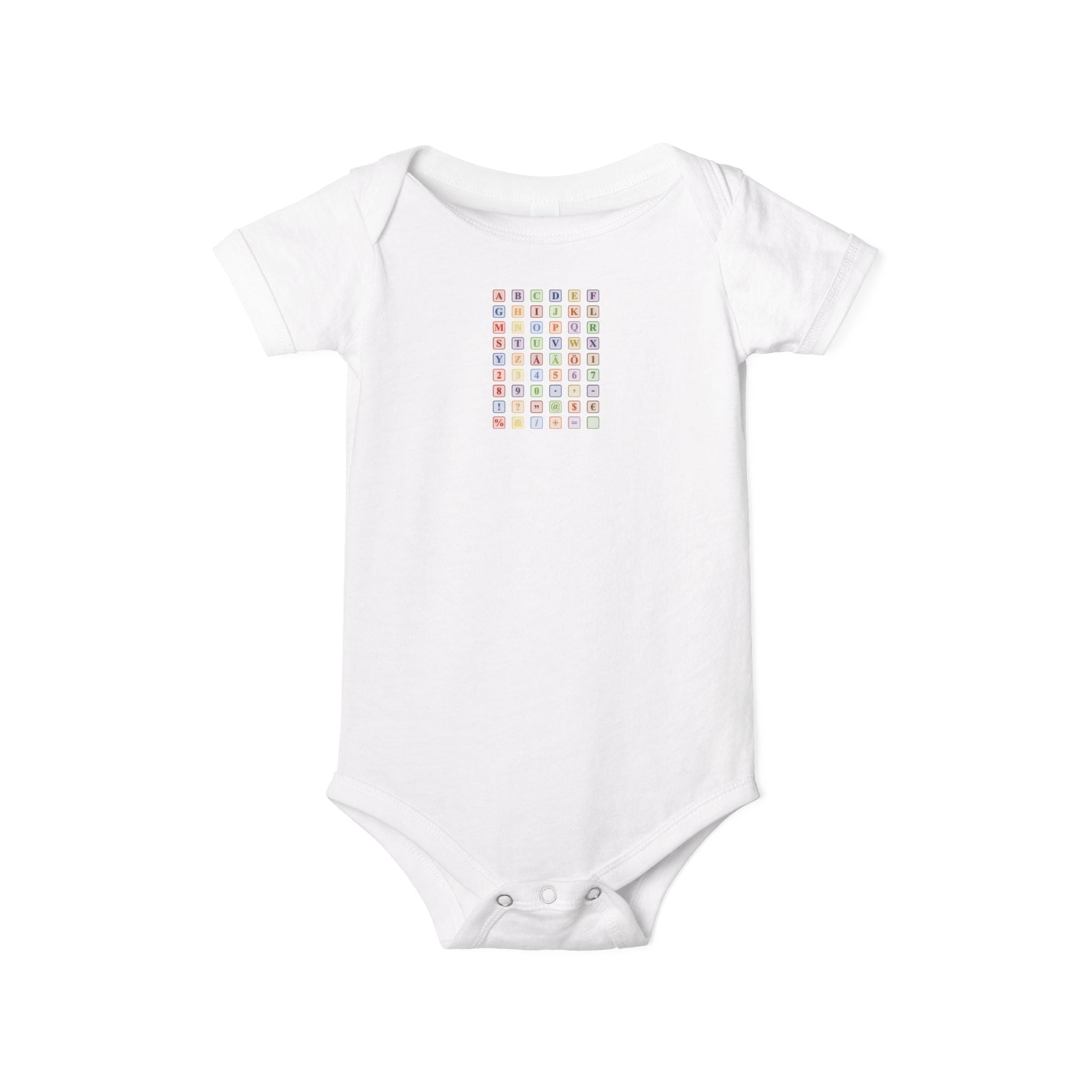 Barboteuse bébé à grille alphabétique colorée