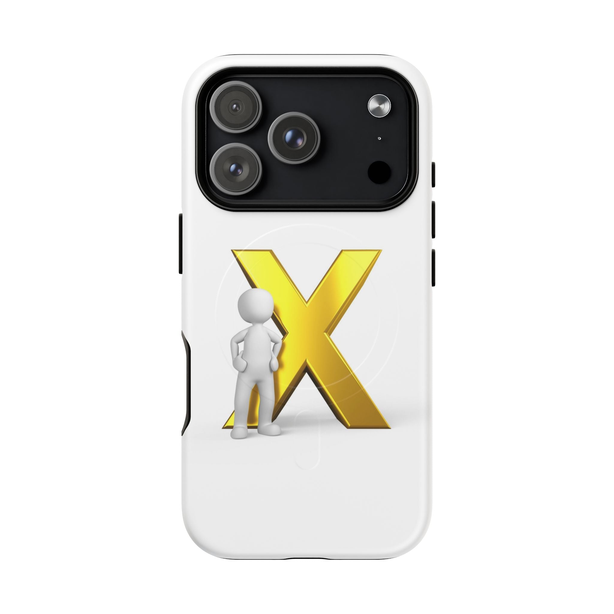 3D Figure with Gold X phone case | Magnetic Tough Case