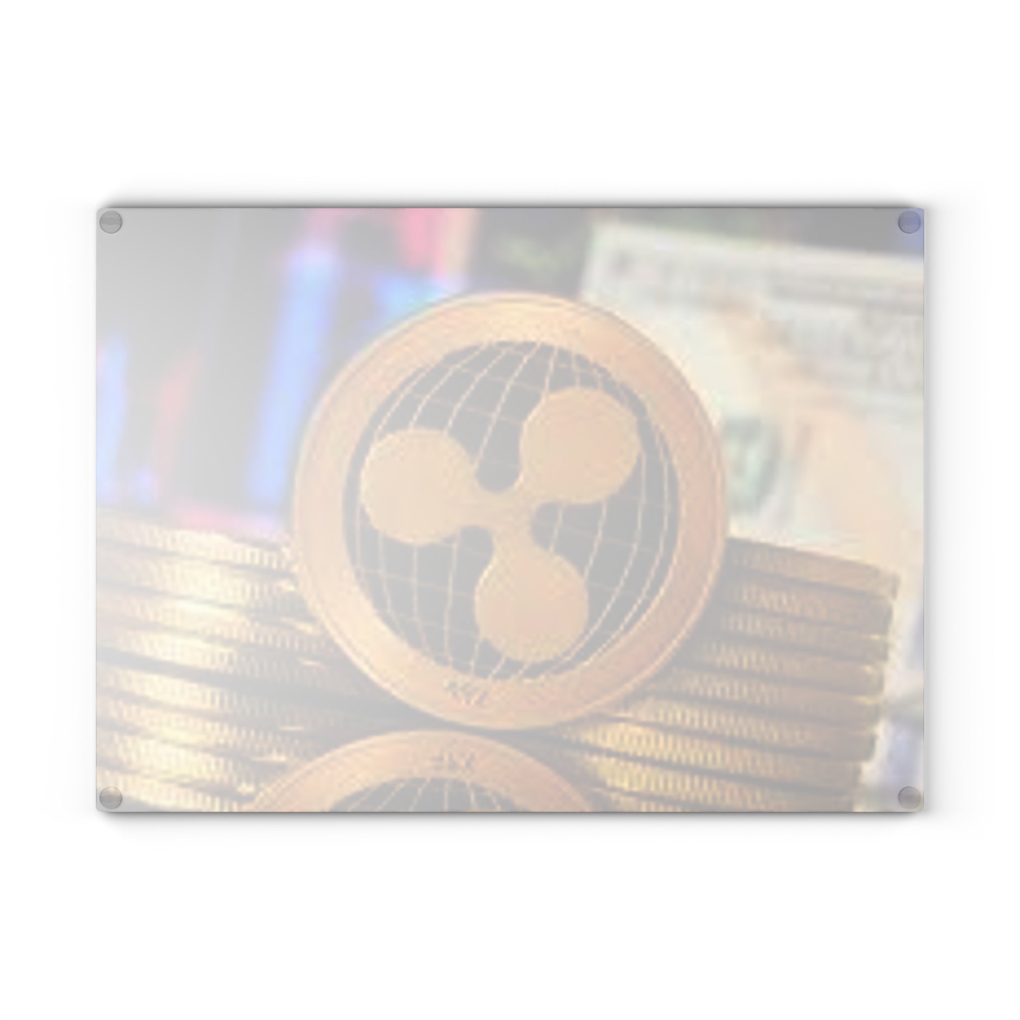 Ripple Crypto Coin Glass Cutting Board | Ripple Logo Kitchen Decor