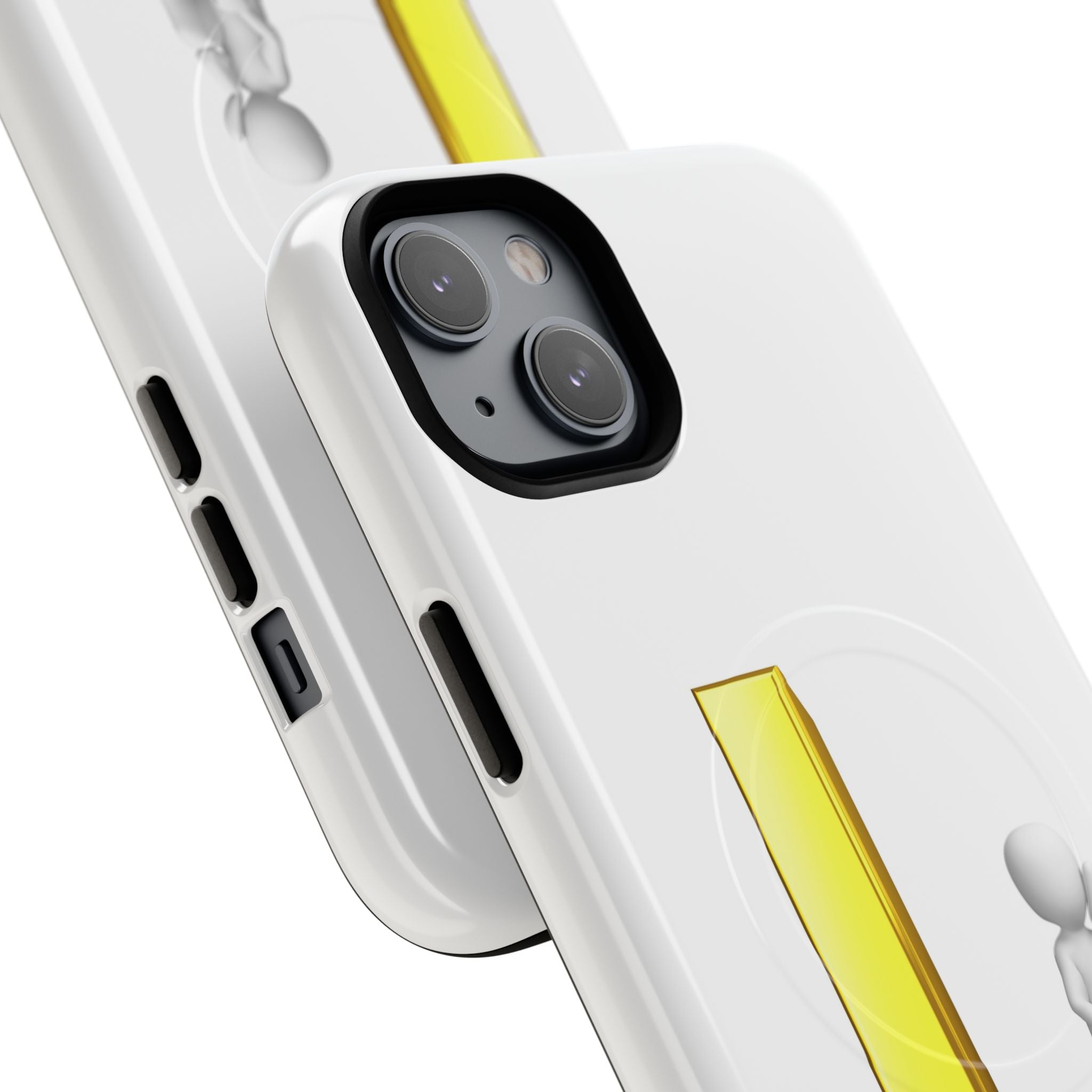 Yellow 3D Letter L with Sitting Figure phone case | Tough Magnetic Case
