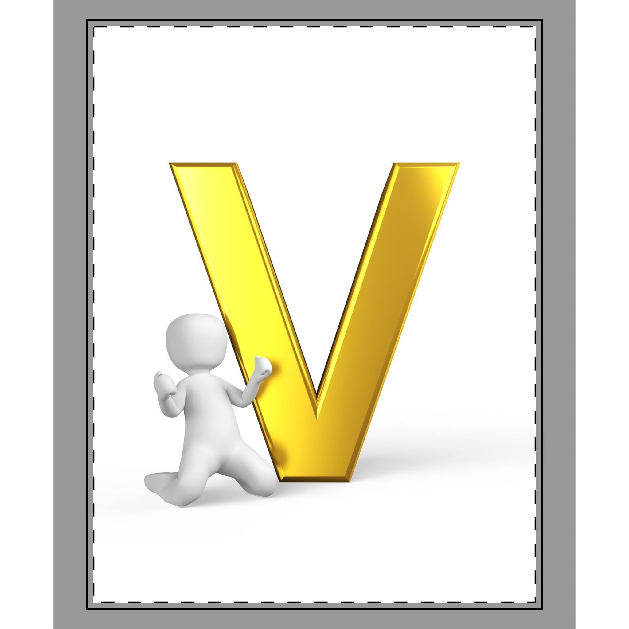 Gold Letter V monogram Woven-Style Coverlet | Initial V coverlet