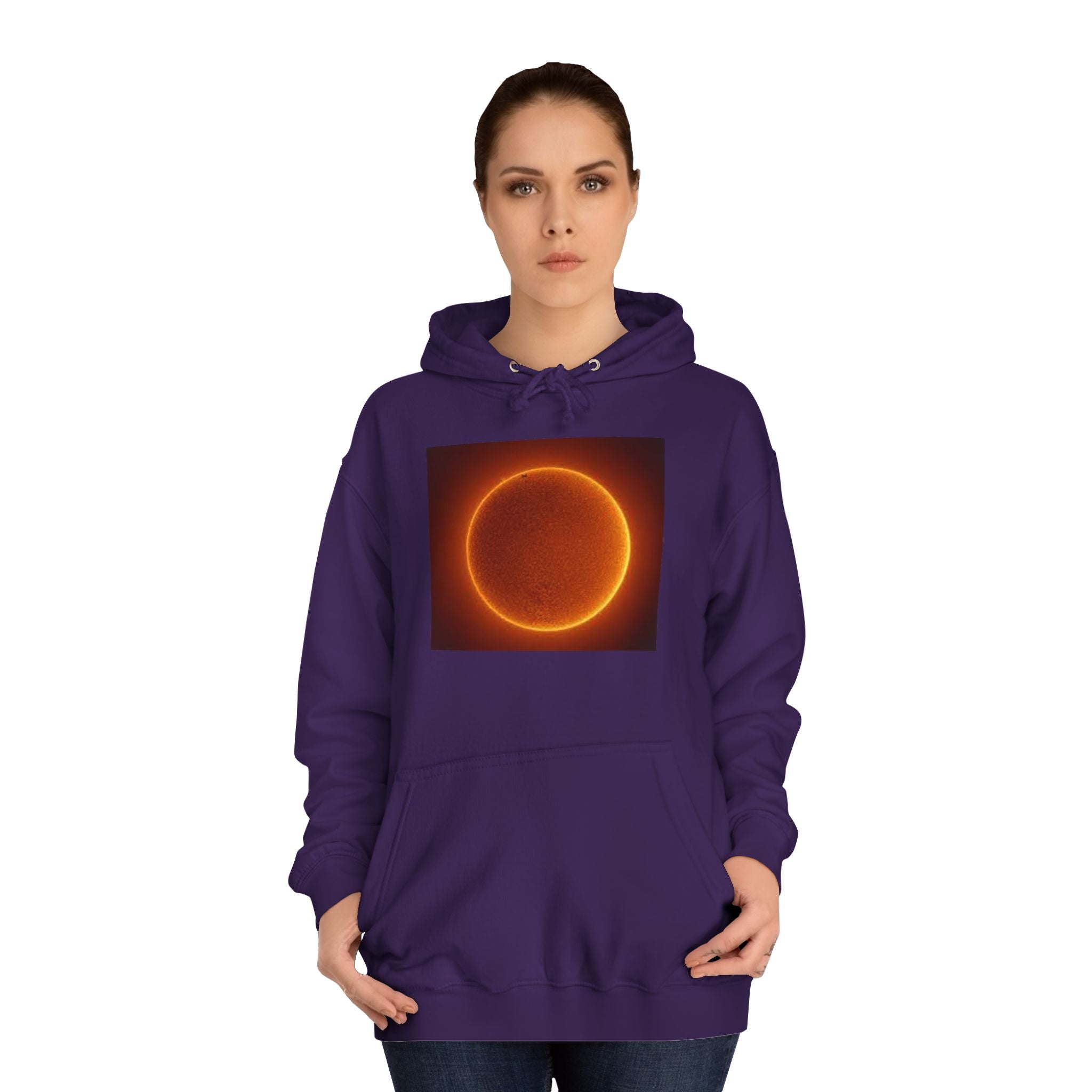 Fiery Solar Ring Hoodie | Sun Eclipse Graphic, Space Astronomy Sweatshirt