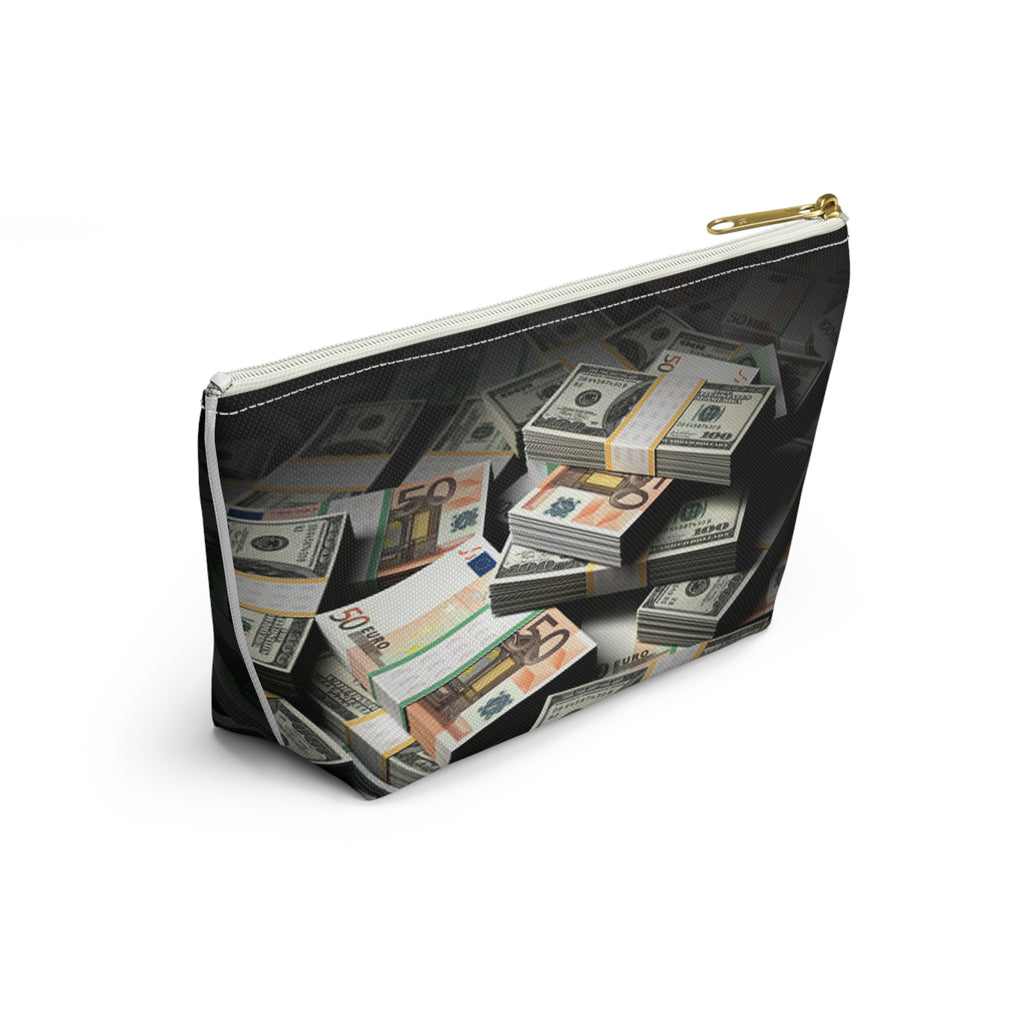 Stacks of Money Accessory Pouch | Cash Print T-Bottom Pouch