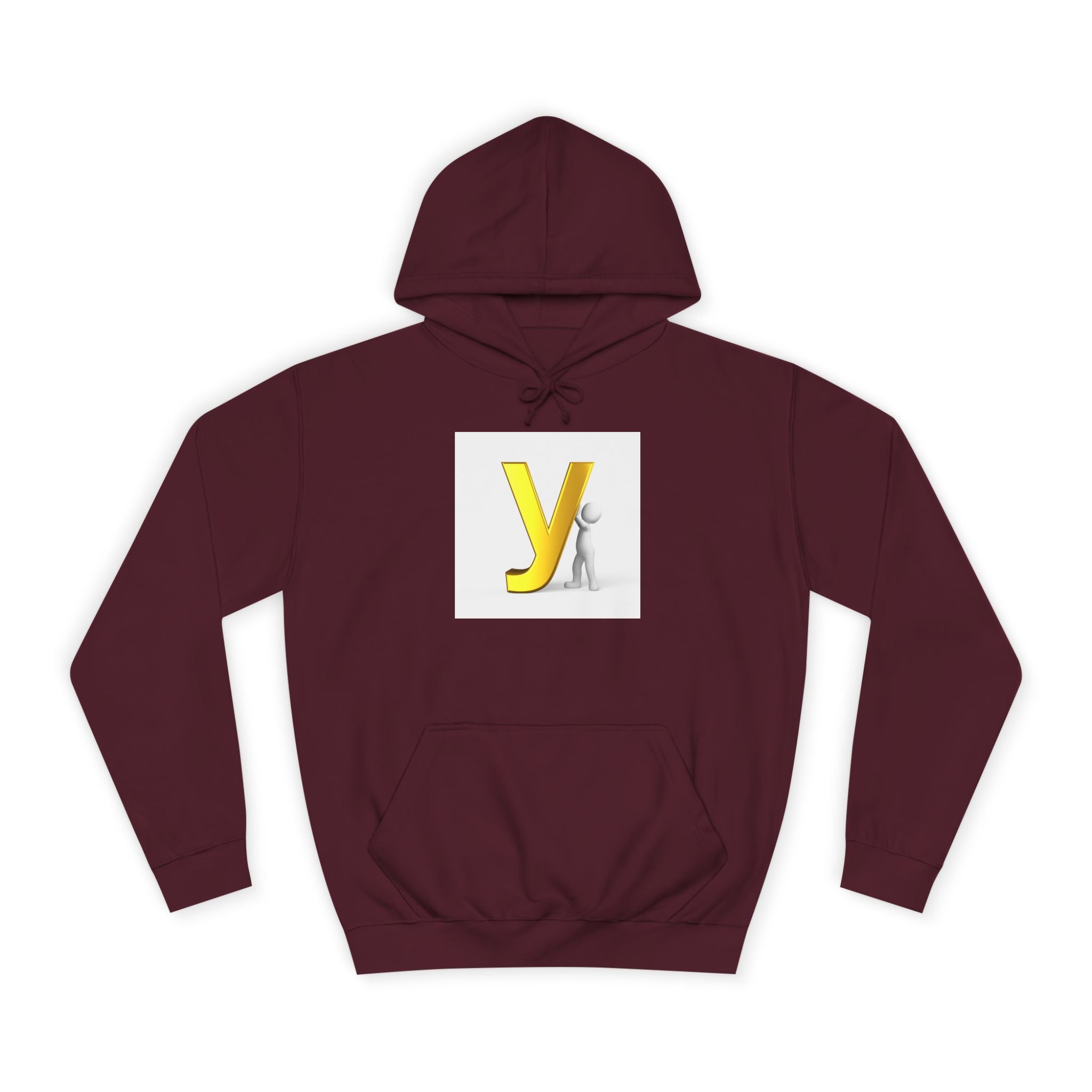 Sweat à capuche jaune 3D lettre Y | Sweat-shirt initial monogramme universitaire