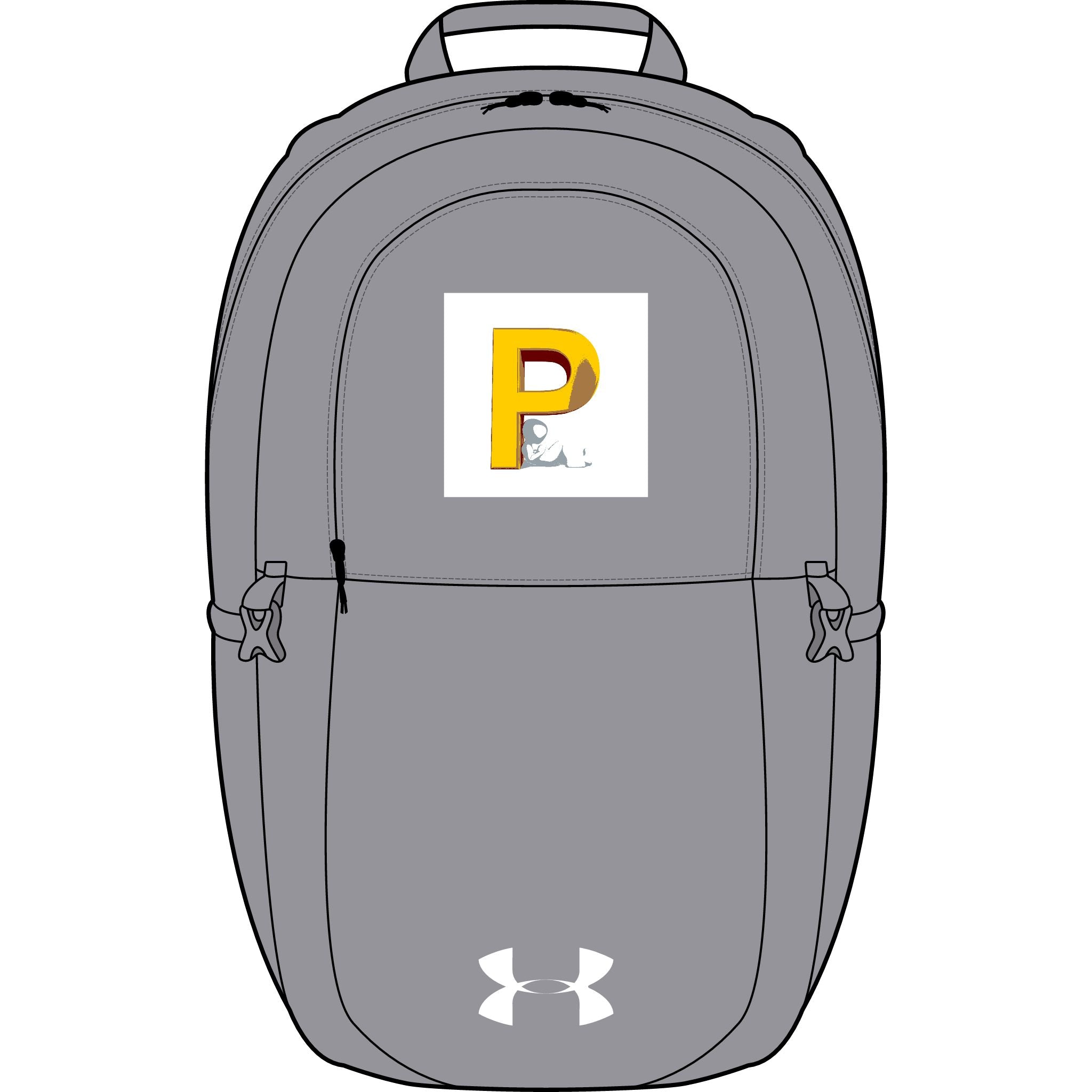 Gelber Rucksack mit P-Aufnäher | Bestickter Rucksack