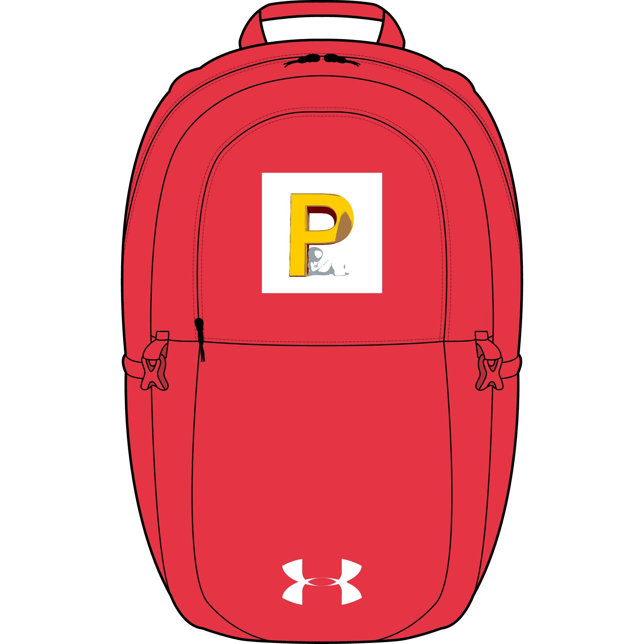 Gelber Rucksack mit P-Aufnäher | Bestickter Rucksack