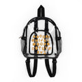 Gold Letter Pattern Clear Stadium Backpack | Transparent School Bag