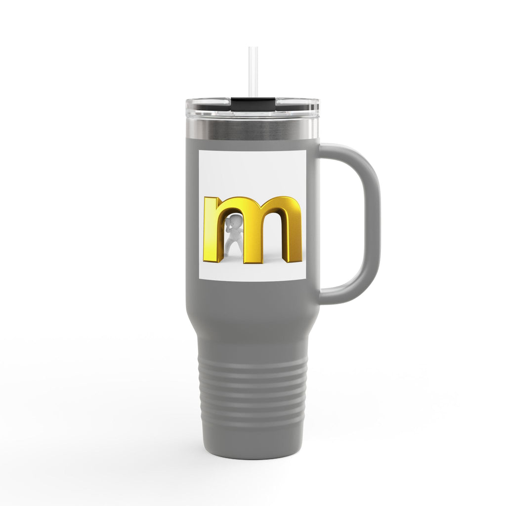 Gold 3D Letter M travel mug | Insulated 40oz Tumbler