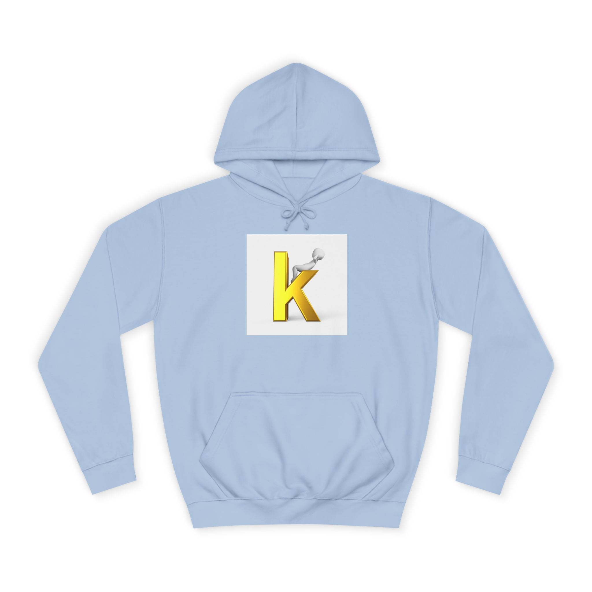 Gold 3D Letter K Hoodie | Monogram Initial K Sweatshirt