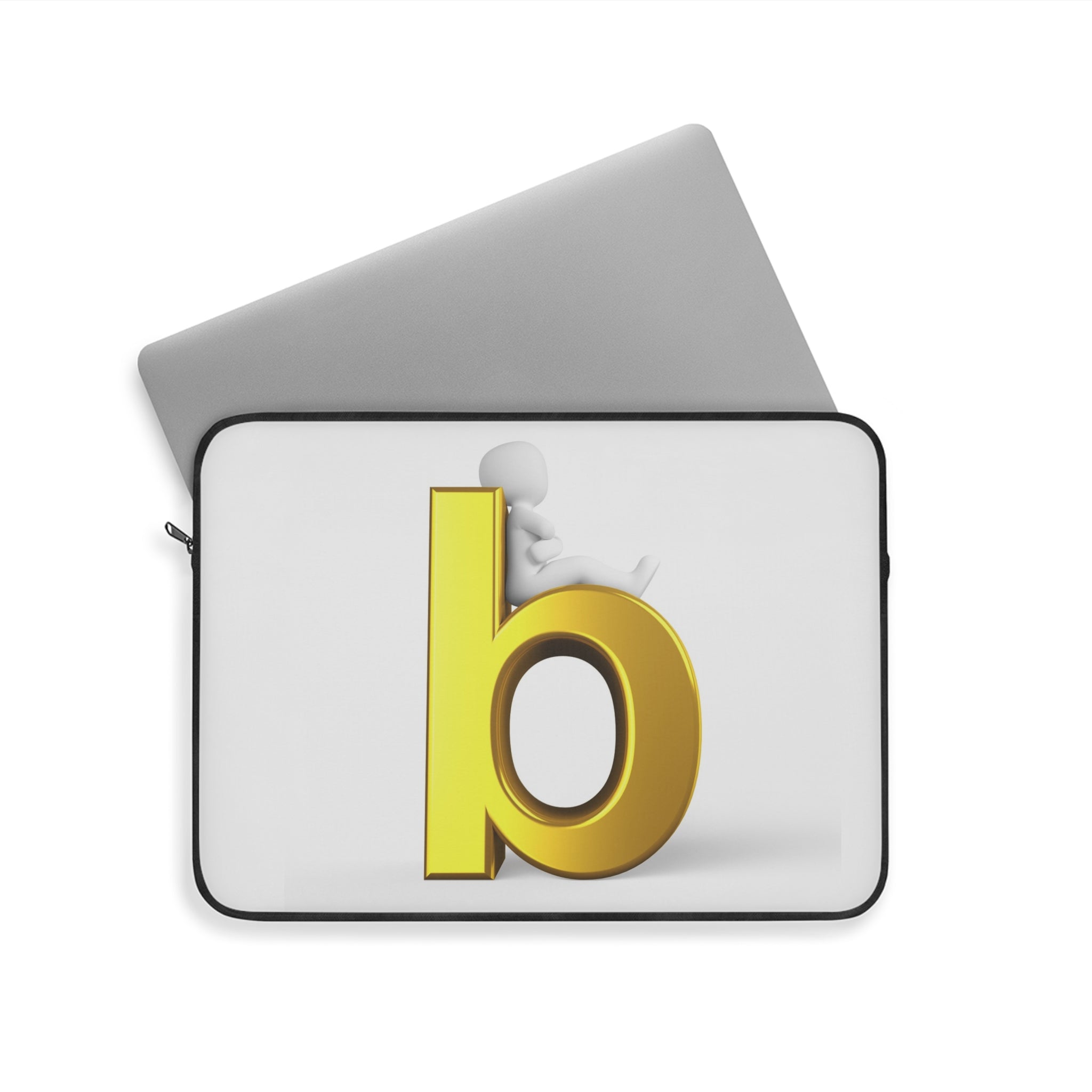 Gold Letter B Laptop Sleeve | Minimal Monogram Initial Case