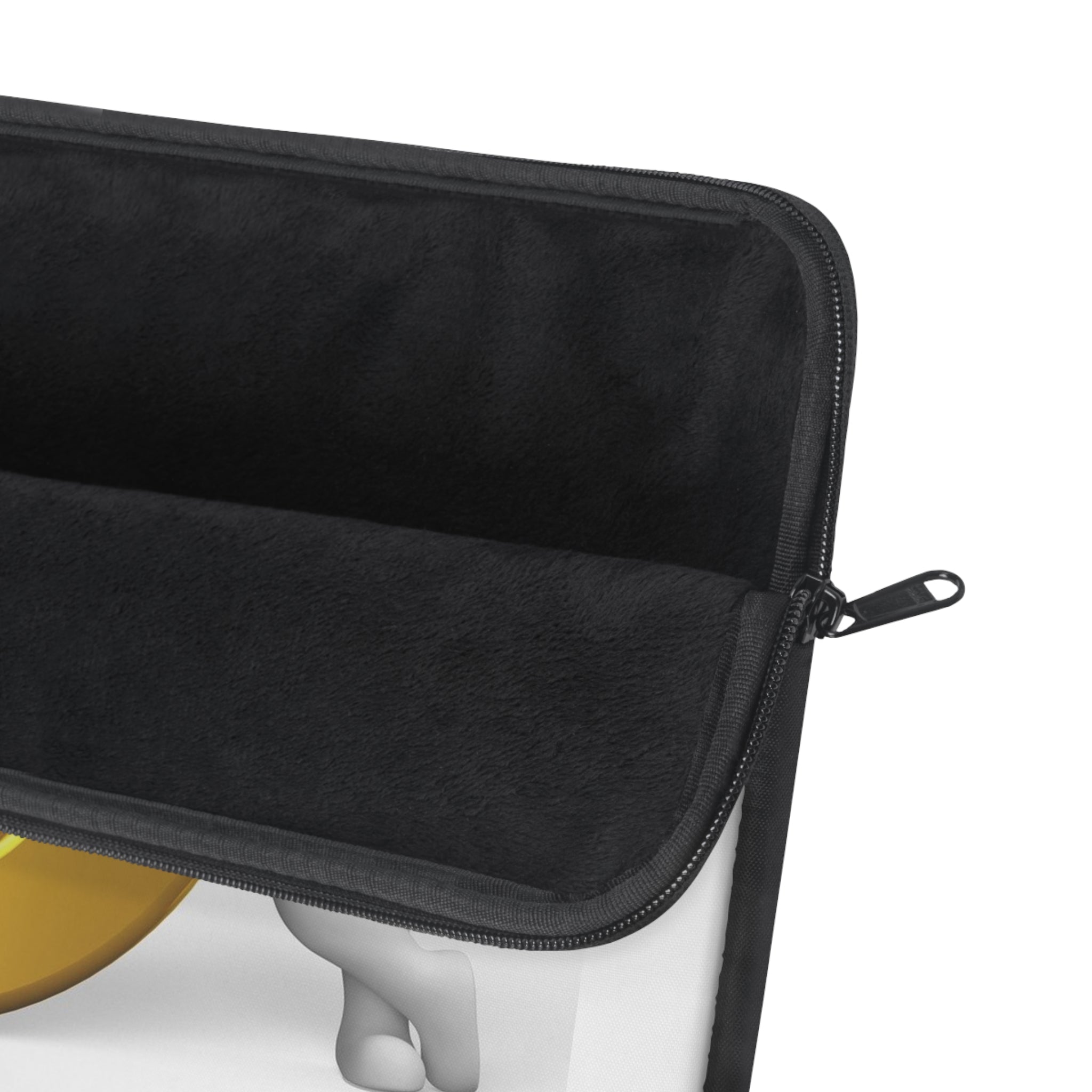 3D Gold Letter O with Leaning Figurine Laptop Sleeve | Initial O