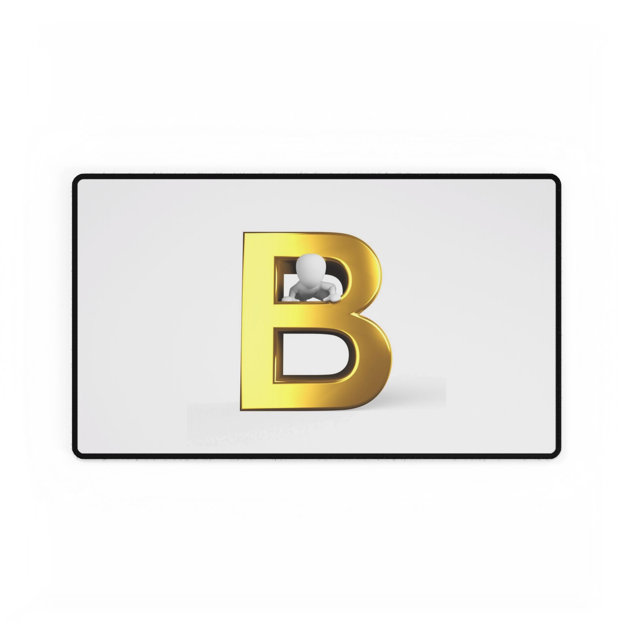 Schreibtischunterlage mit goldenem Buchstaben B | Große Tastatur-Maus-Matte