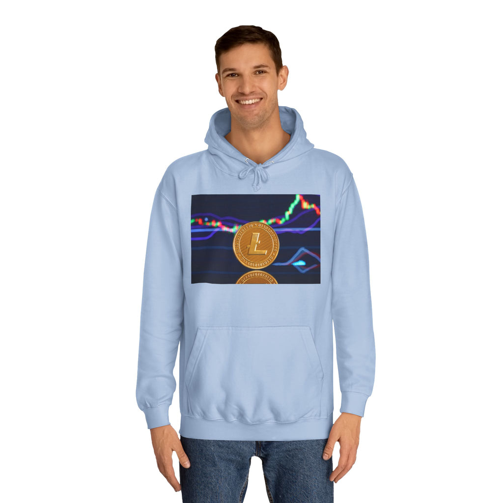 Litecoin Coin Graphic Hoodie | Crypto Chart Design, Digital Currency Apparel