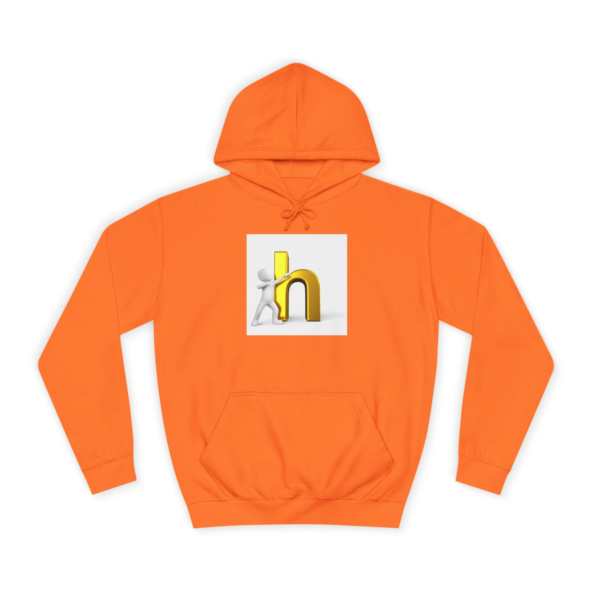 3D Gold Letter H Design Hoodie | Letterman Initial Hoodie