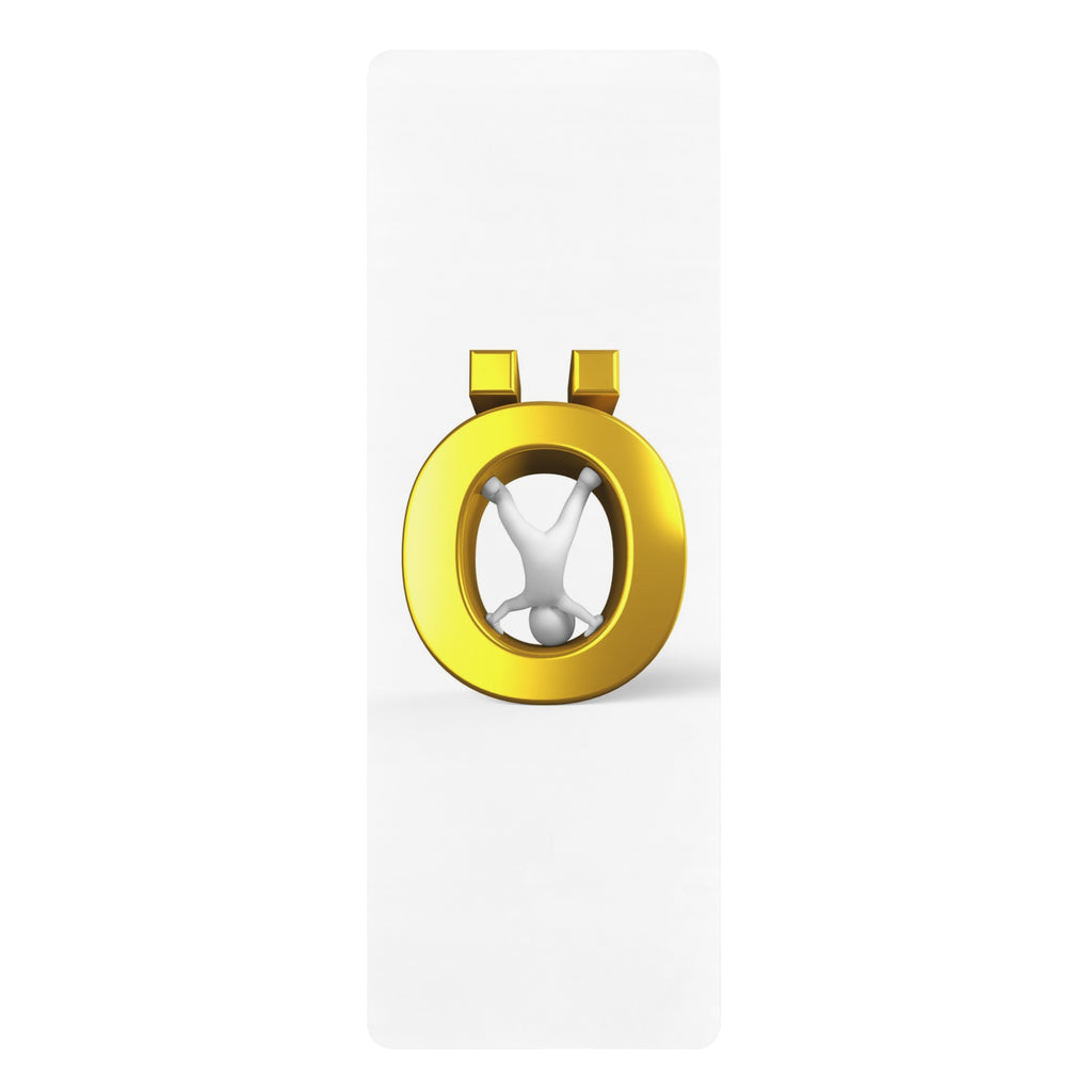 Gold Letter Ö Rubber Yoga Mat | Cute Rabbit Symbol, Minimalist Design