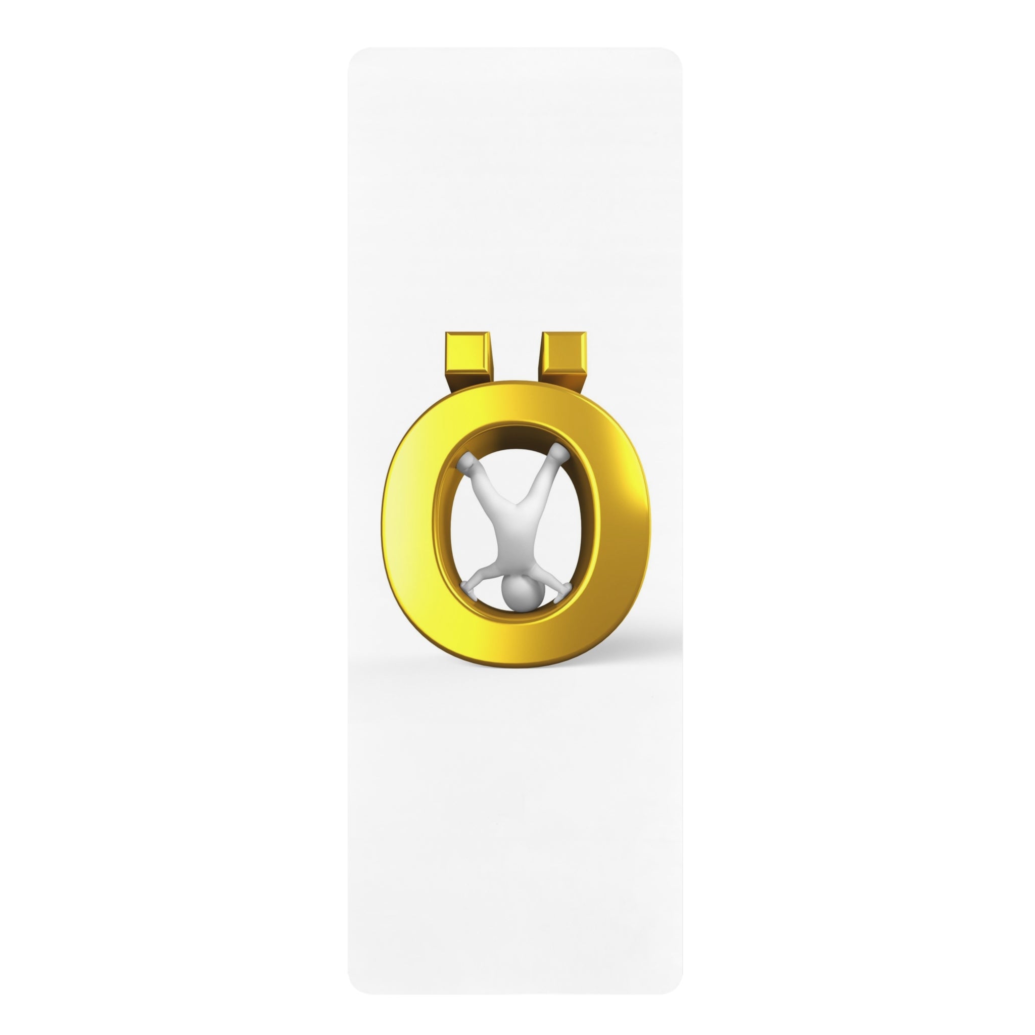 Gold Letter Ö Rubber Yoga Mat | Cute Rabbit Symbol, Minimalist Design