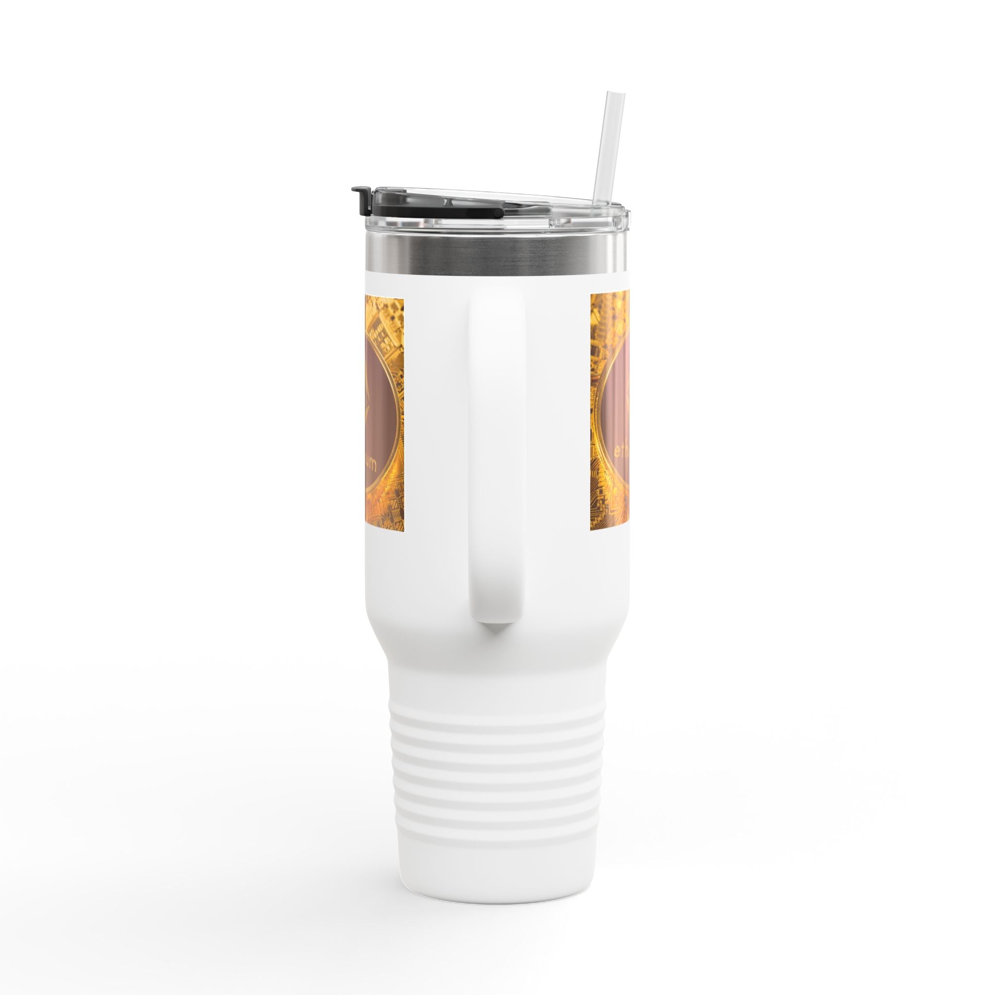 Ethereum Coin Design 40oz Travel Mug | Crypto Logo Insulated Tumbler