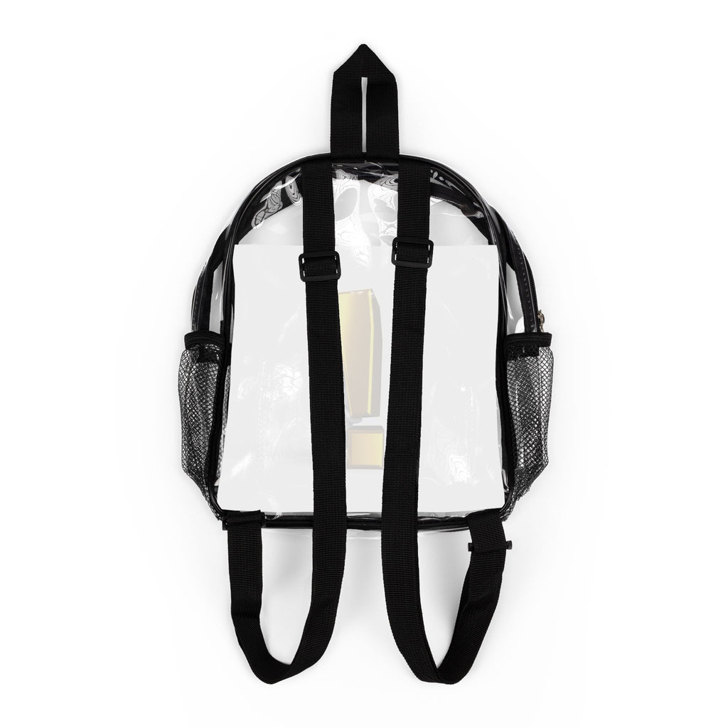 Gold Exclamation Mark Clear Stadium Backpack | Clear Bag, Mesh Pockets
