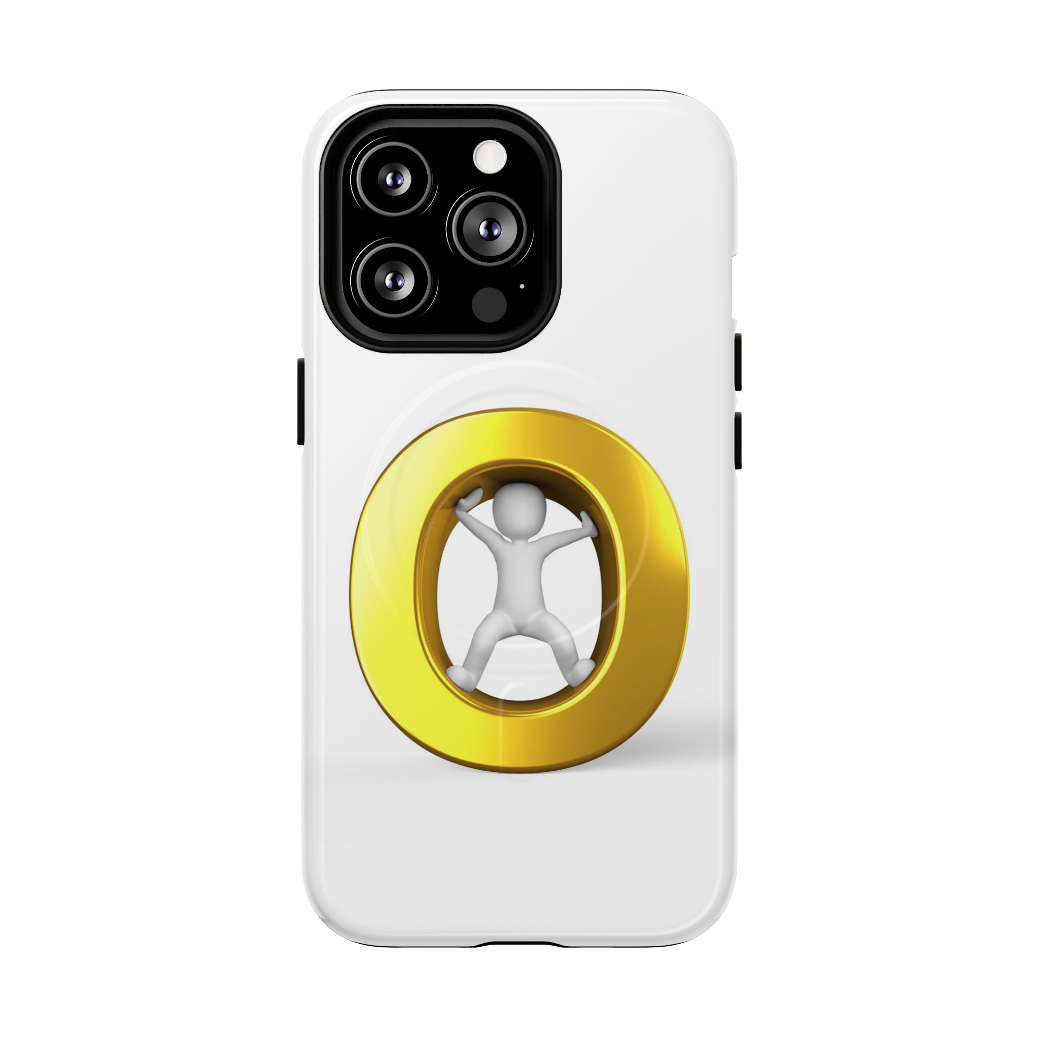 3D Gold Letter O Figure Phone Case | Tough Magnetic Case
