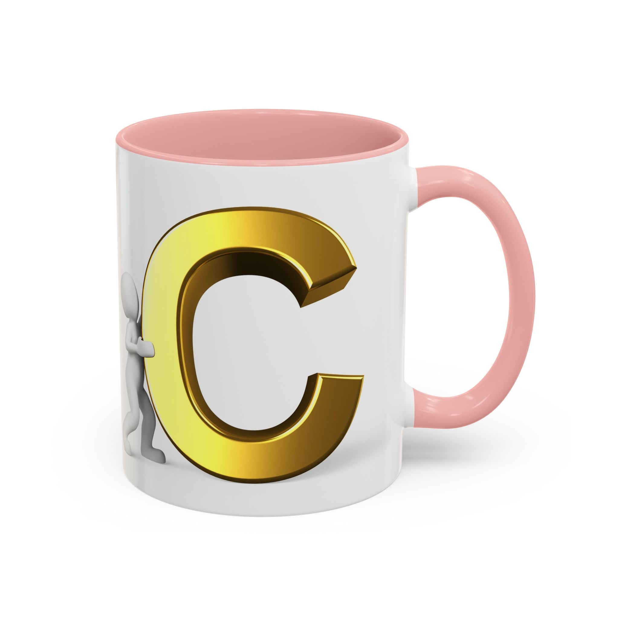 Tasse mit goldenem Buchstaben C | Akzent-Kaffeetasse, Initialbuchstabe C