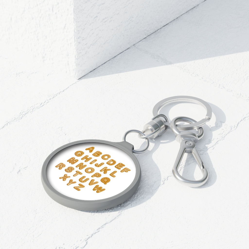 Alphabet Cookie Letters Keyring Tag | Round Keychain
