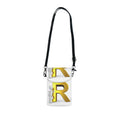 Gold Letter R Monogram Small Cell Phone Wallet | Initial R Crossbody Wallet