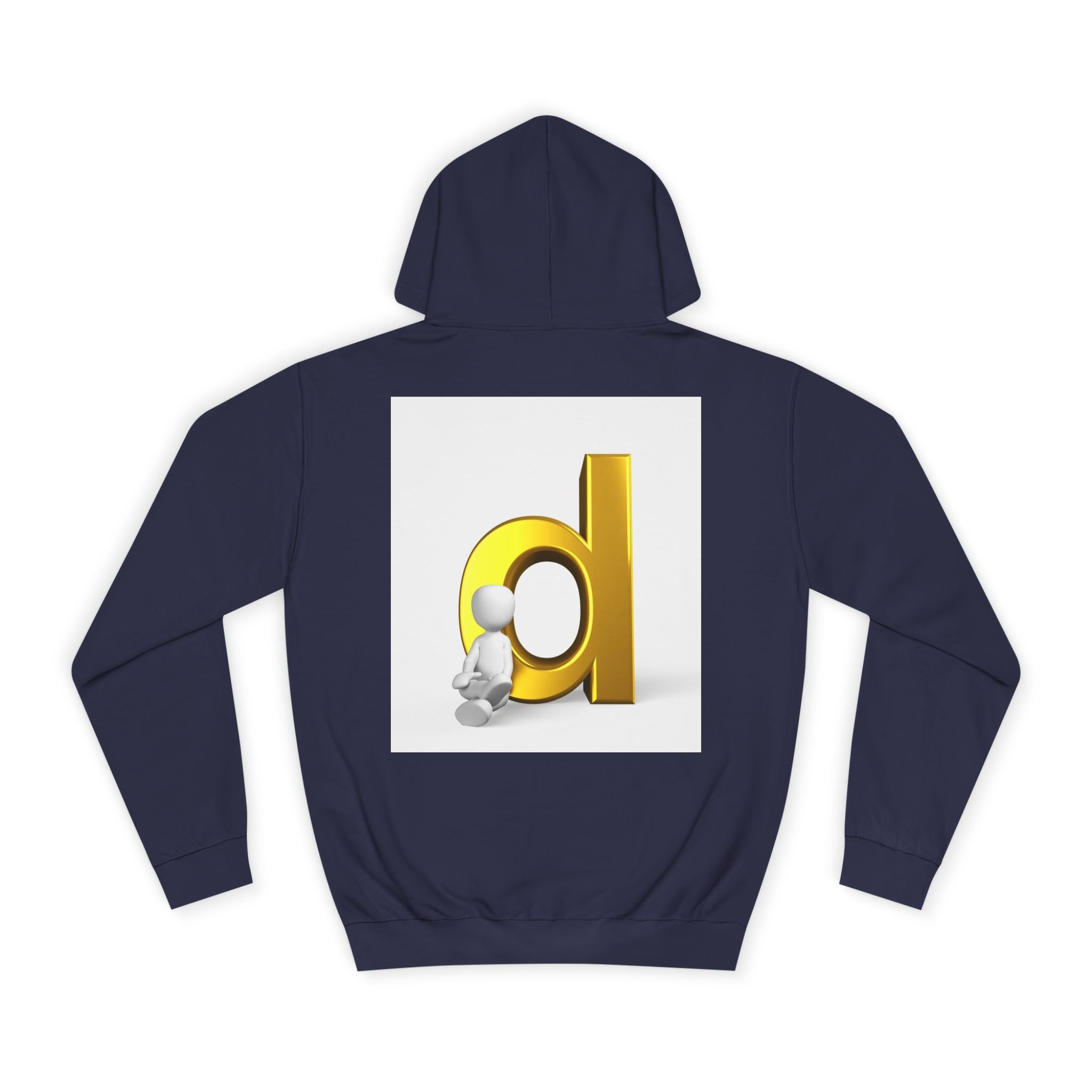 3D Gold Letter D Hoodie | Minimal Monogram Initial Sweatshirt