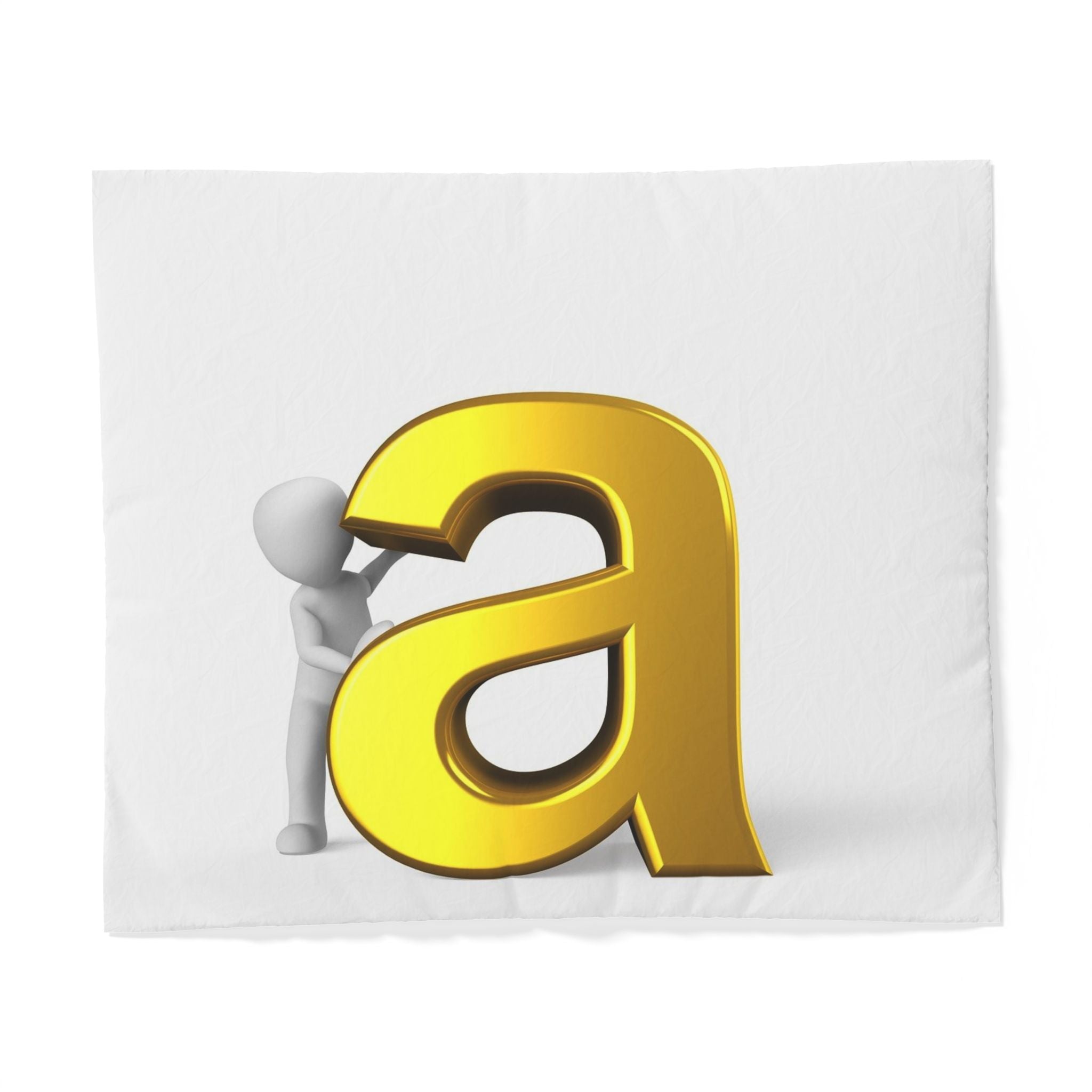 Golden Letter A duvet cover | Alphabet initial bedding
