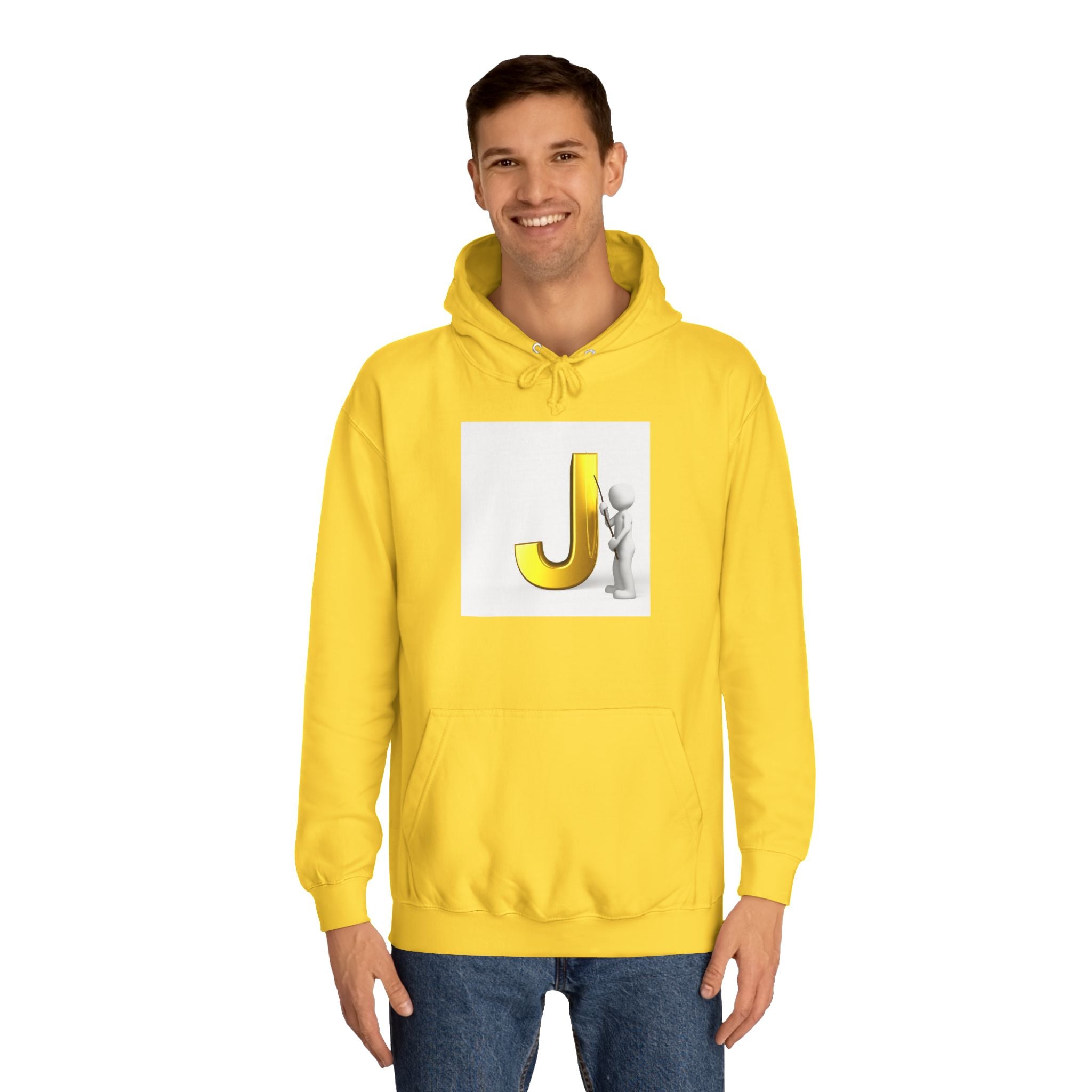 Golden Letter J Initial Hoodie | Monogram J Sweatshirt