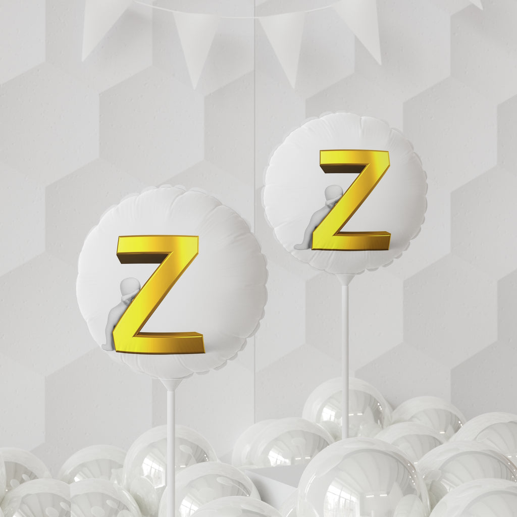 Gold 3D Letter Z Balloon 11" Round Foil