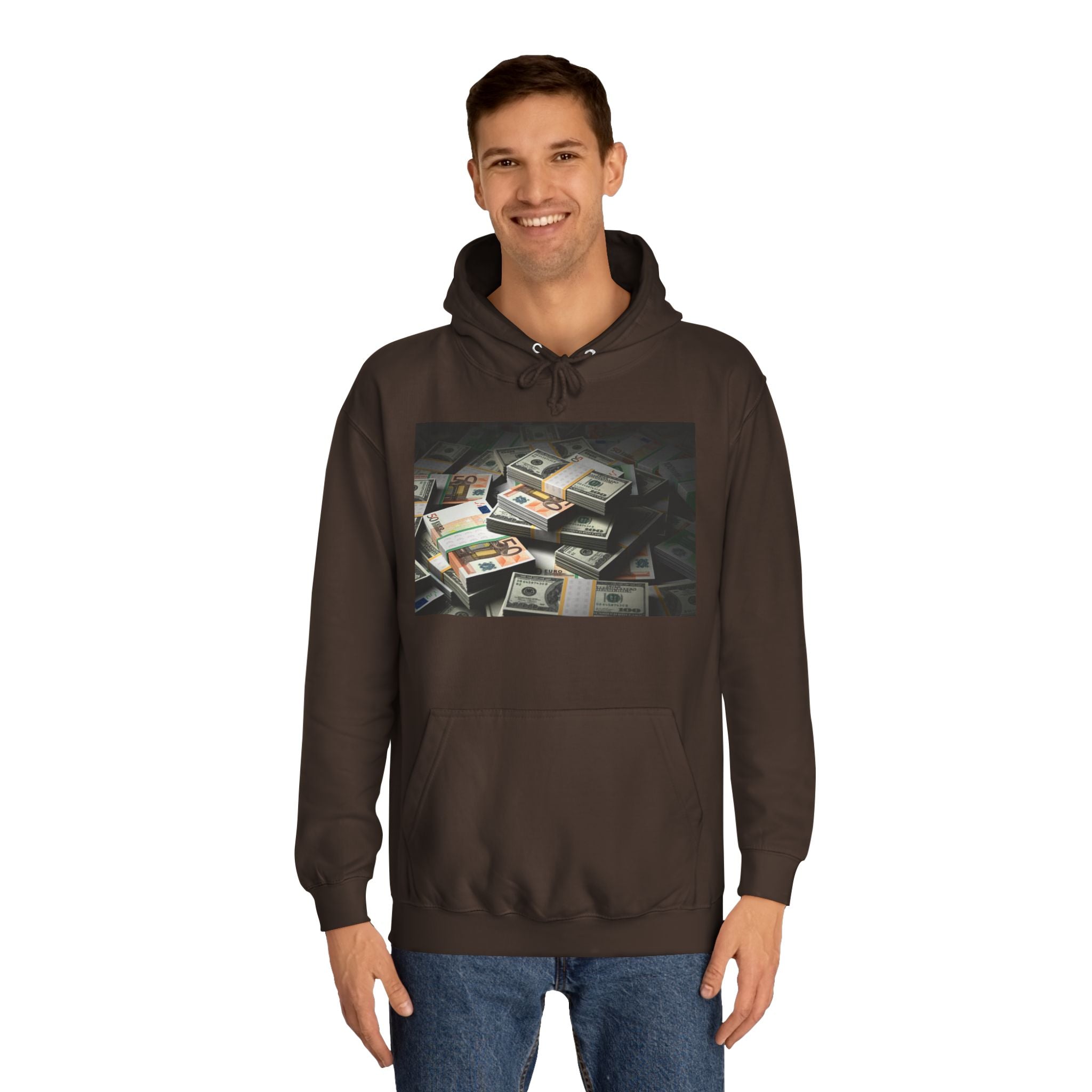 Stacked Cash Money Hoodie | Vintage Banknote Print, Stacks of Dollars