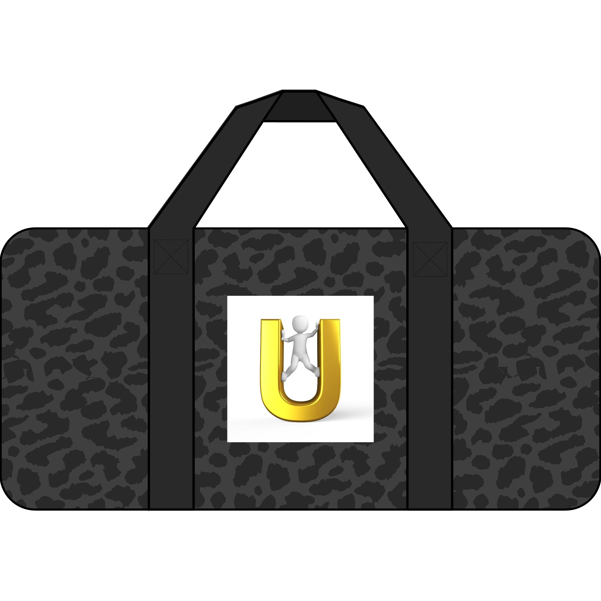 Yellow Letter  U Logo Tripper Duffel Bag | Black Checkered or Camo Strap