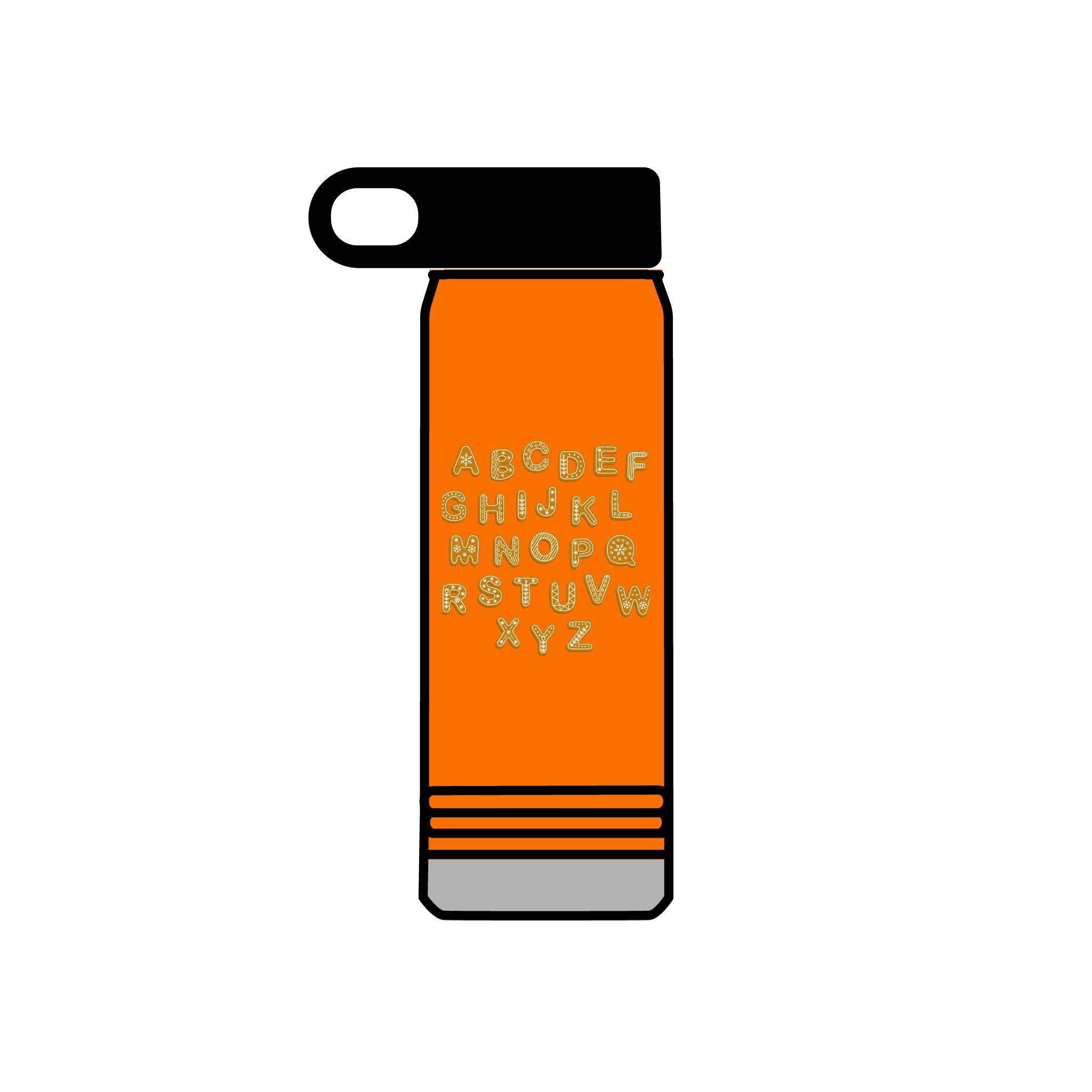 Bouteille d'eau Biscuits Alphabet | Bouteille en acier inoxydable de 20 oz, design mignon de biscuits lettres