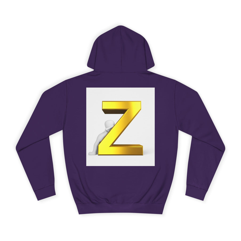 Gold 3D Letter Z Hoodie | Monogram Initial Sweatshirt