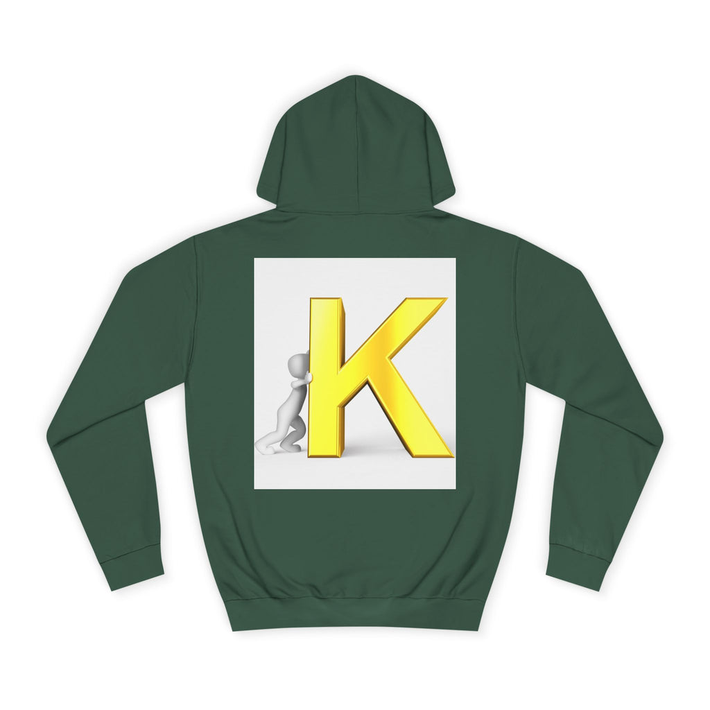 Yellow 3D Letter K hoodie | Initial Monogram, Alphabet Graphic