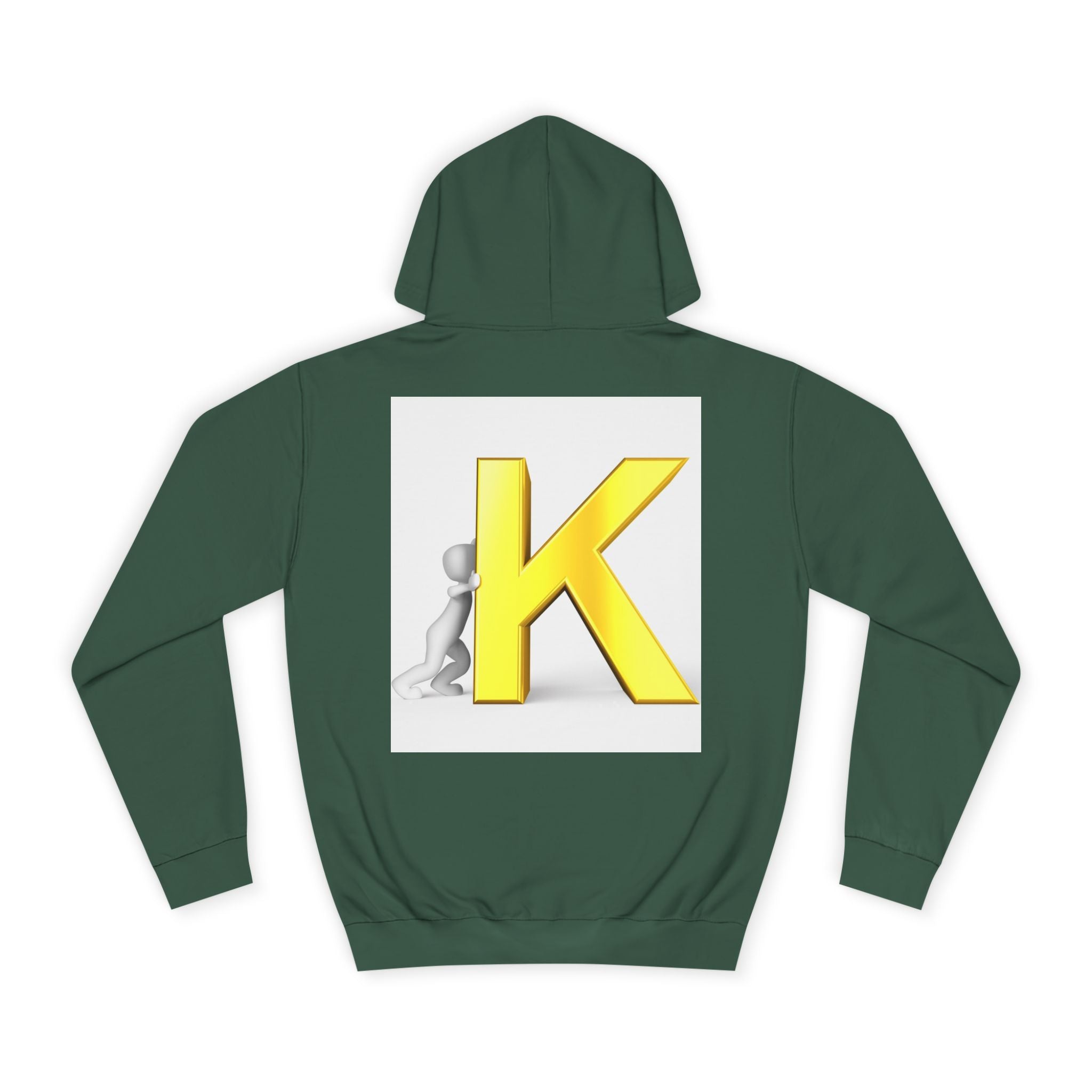 Yellow 3D Letter K hoodie | Initial Monogram, Alphabet Graphic