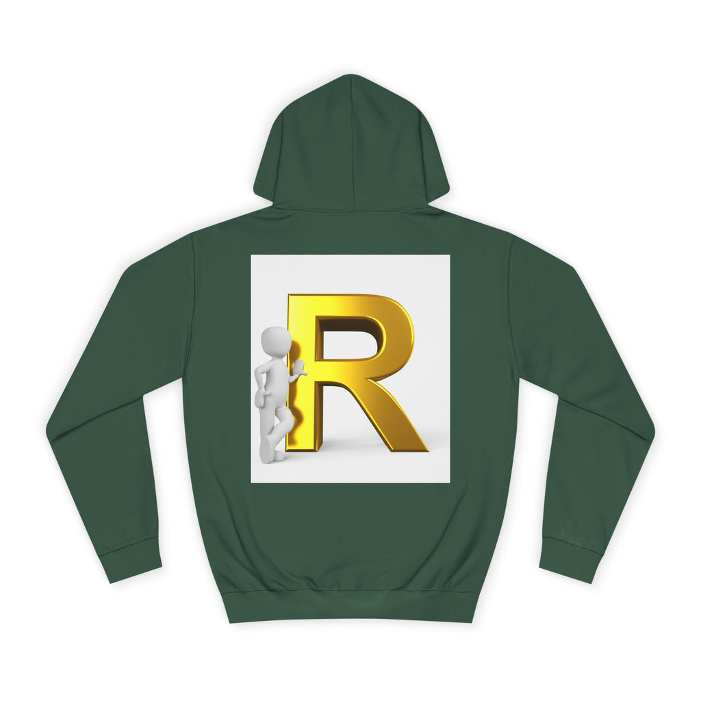 Gold Letter R Hoodie | 3D Character Leaning on R