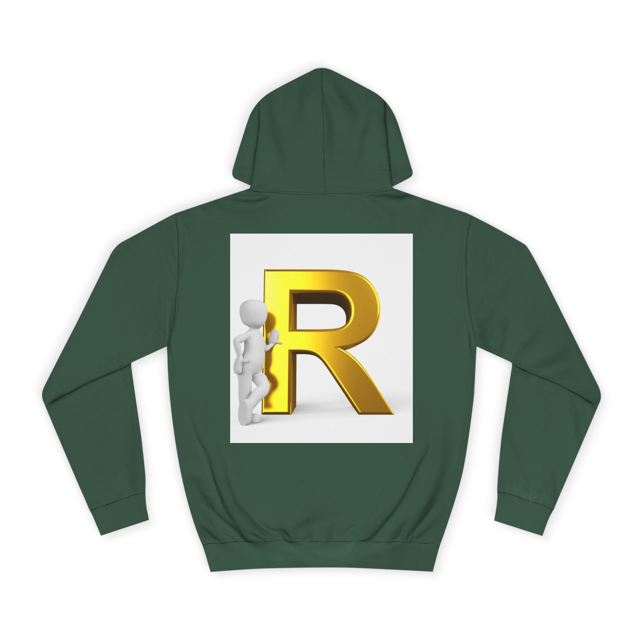 Gold Letter R Hoodie | 3D Character Leaning on R