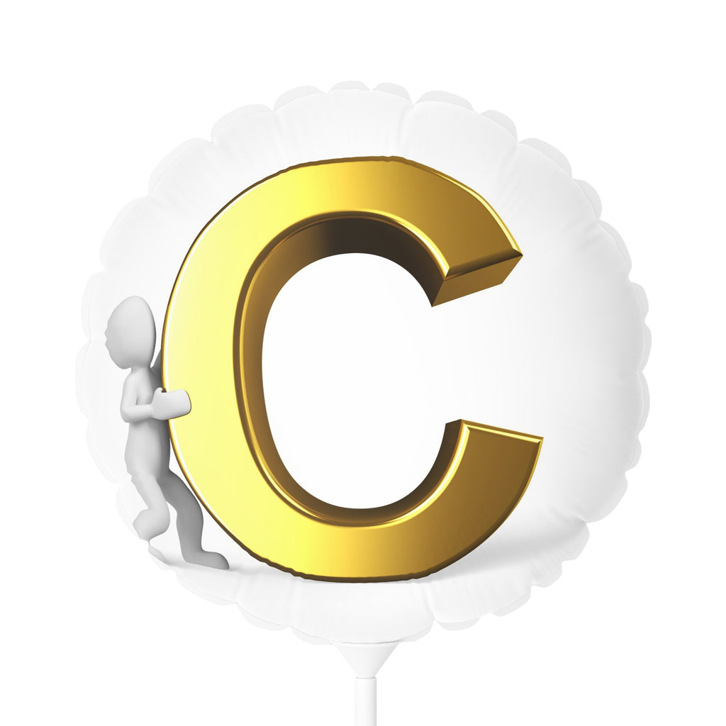 Gold Letter C Balloon 11" Round Balloon