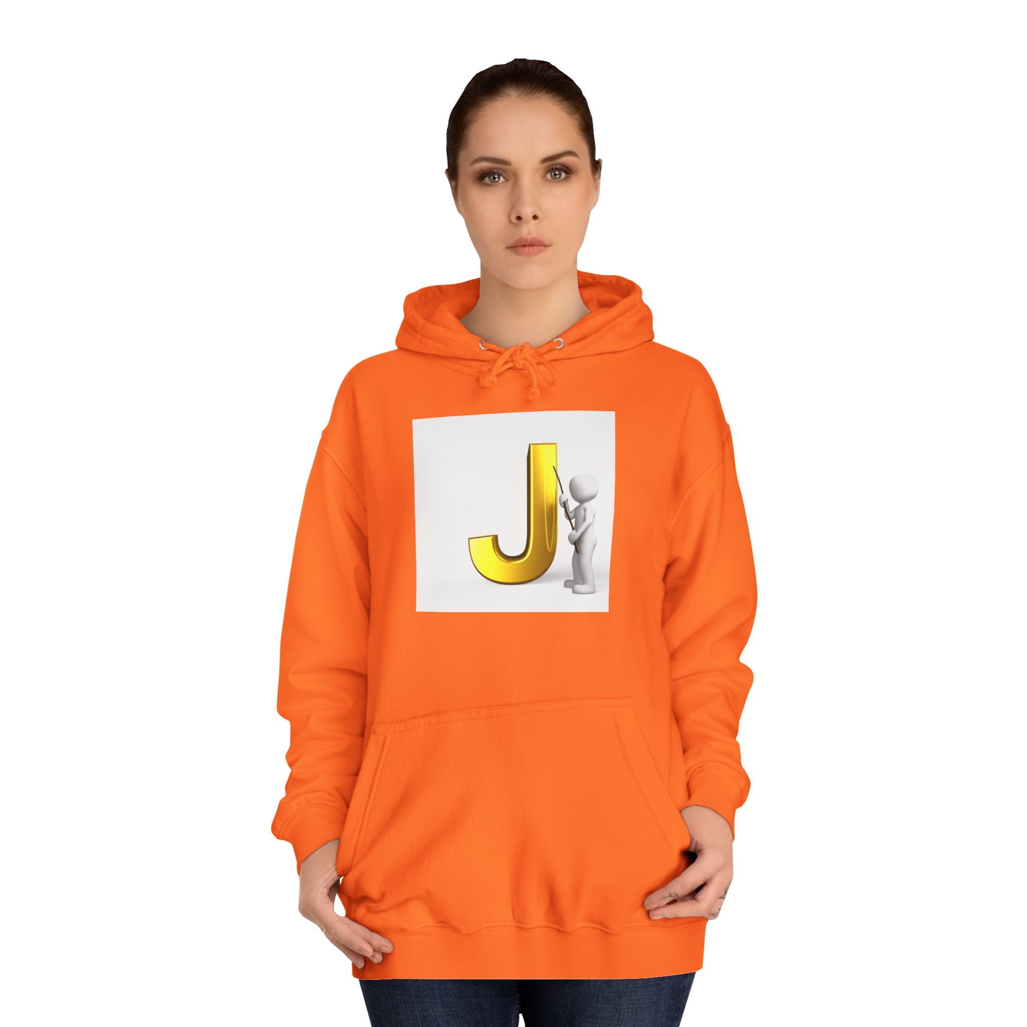 Golden Letter J Initial Hoodie | Monogram J Sweatshirt