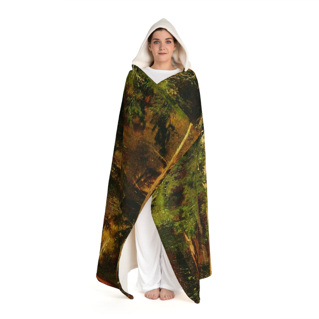 Autumn Forest Hooded Blanket | Sherpa Fleece Cloak