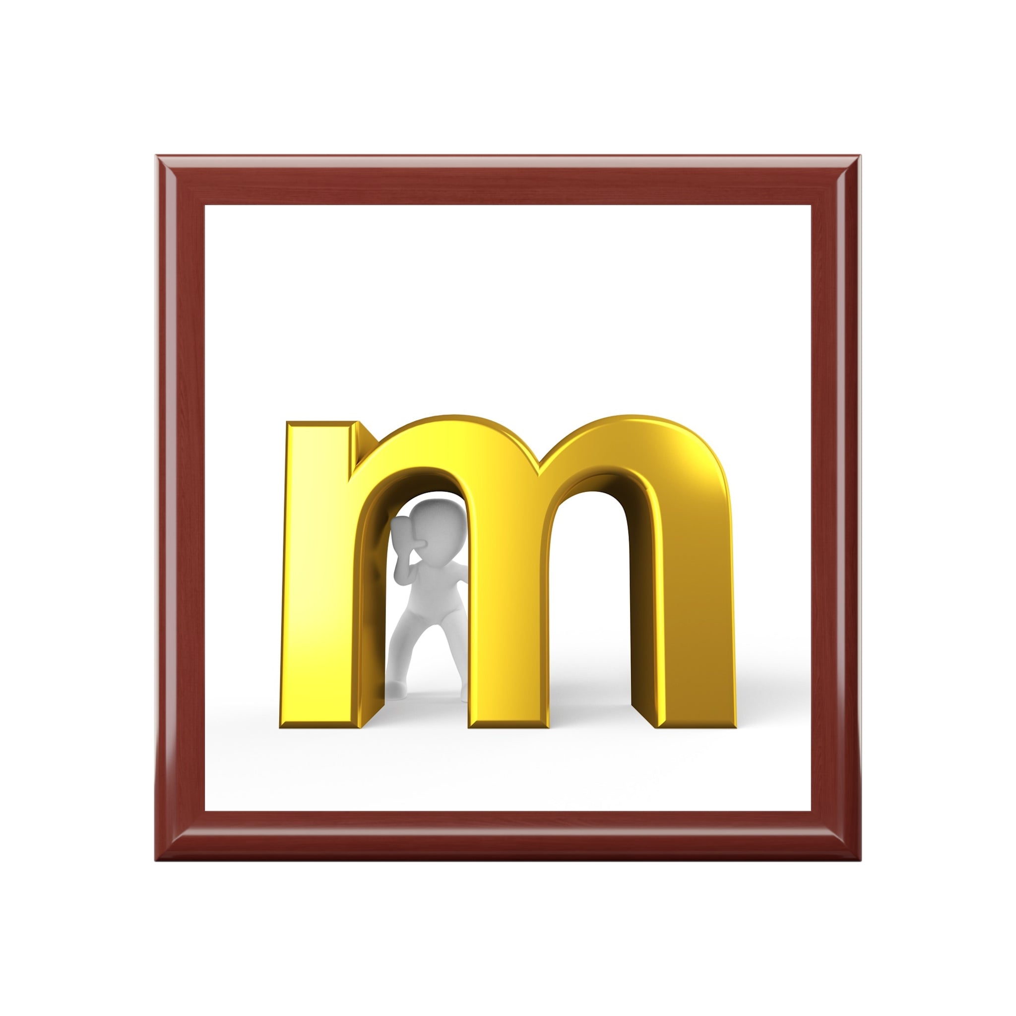 Boîte à bijoux monogramme lettre M dorée | Boîte souvenir initiale