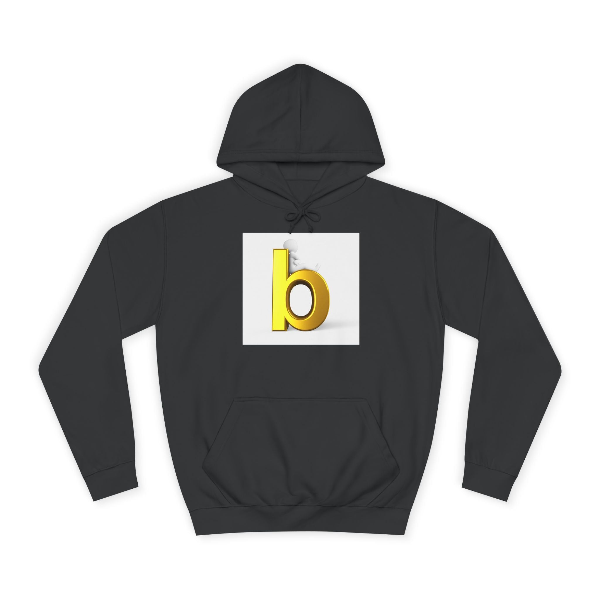 Yellow 3D Letter b Hoodie | Minimal Monogram Initial Sweatshirt