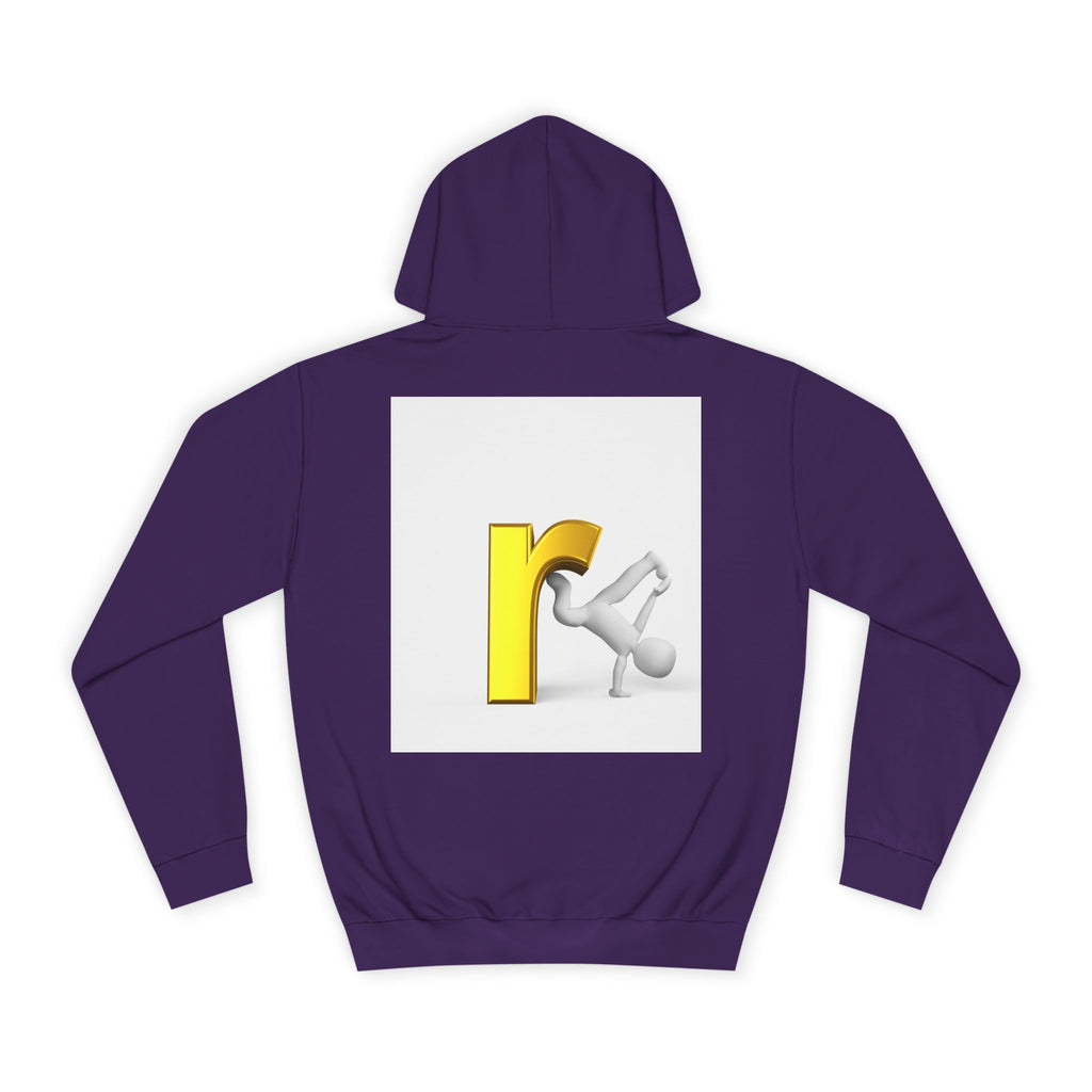 Yellow Letter R Character Hoodie | Playful Typographic Design