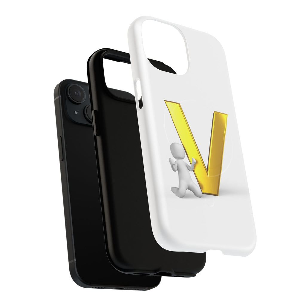 Gold Letter V Monogram Phone Case | Tough Magnetic Case